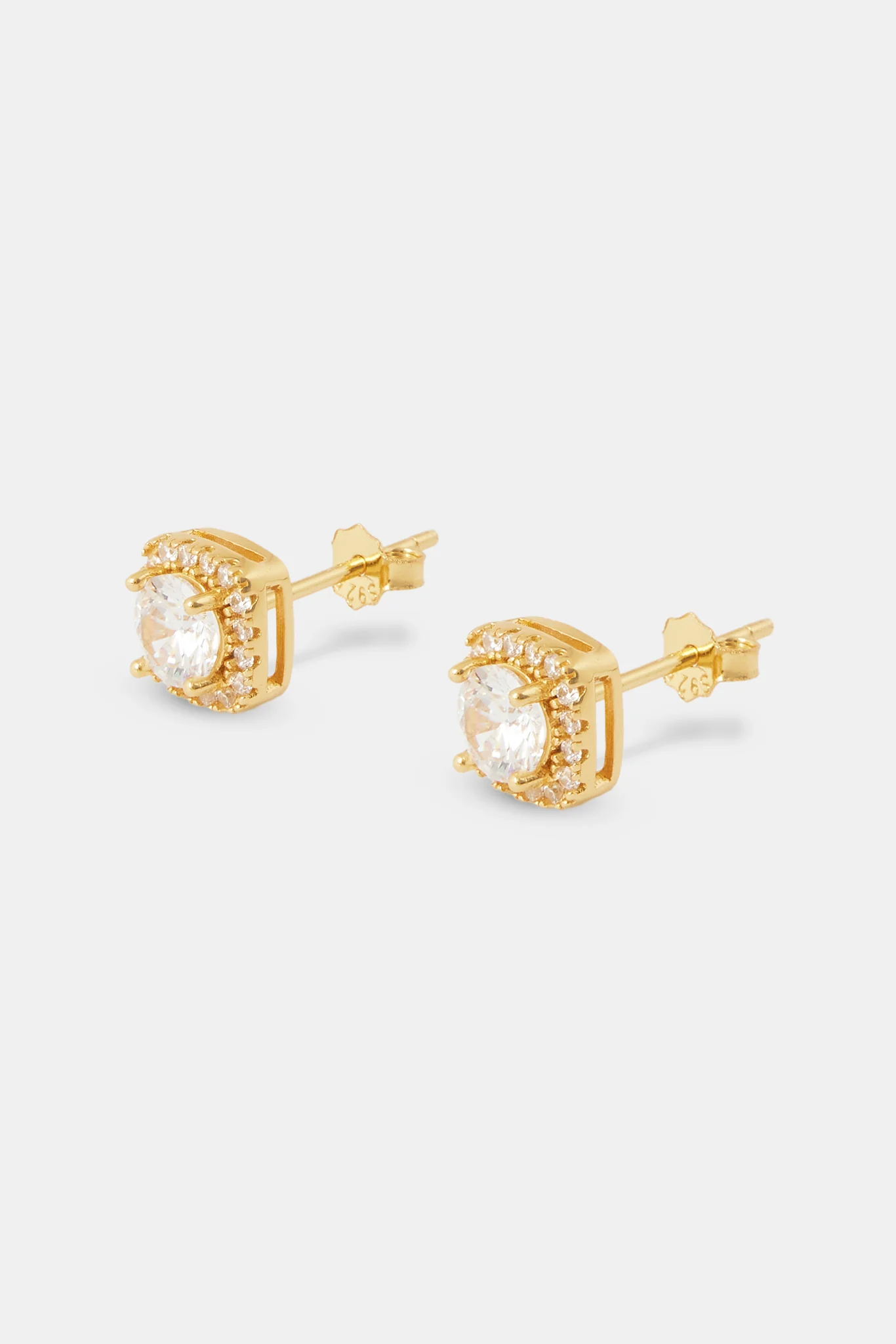 Iced Cluster Stud Earrings - Gold - Image 2