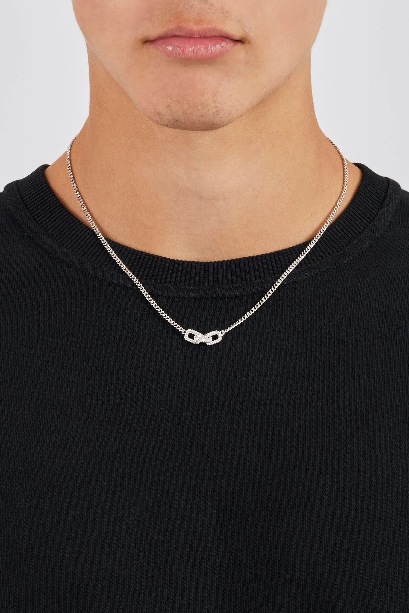 Iced Connecting Links Necklace - 8mm