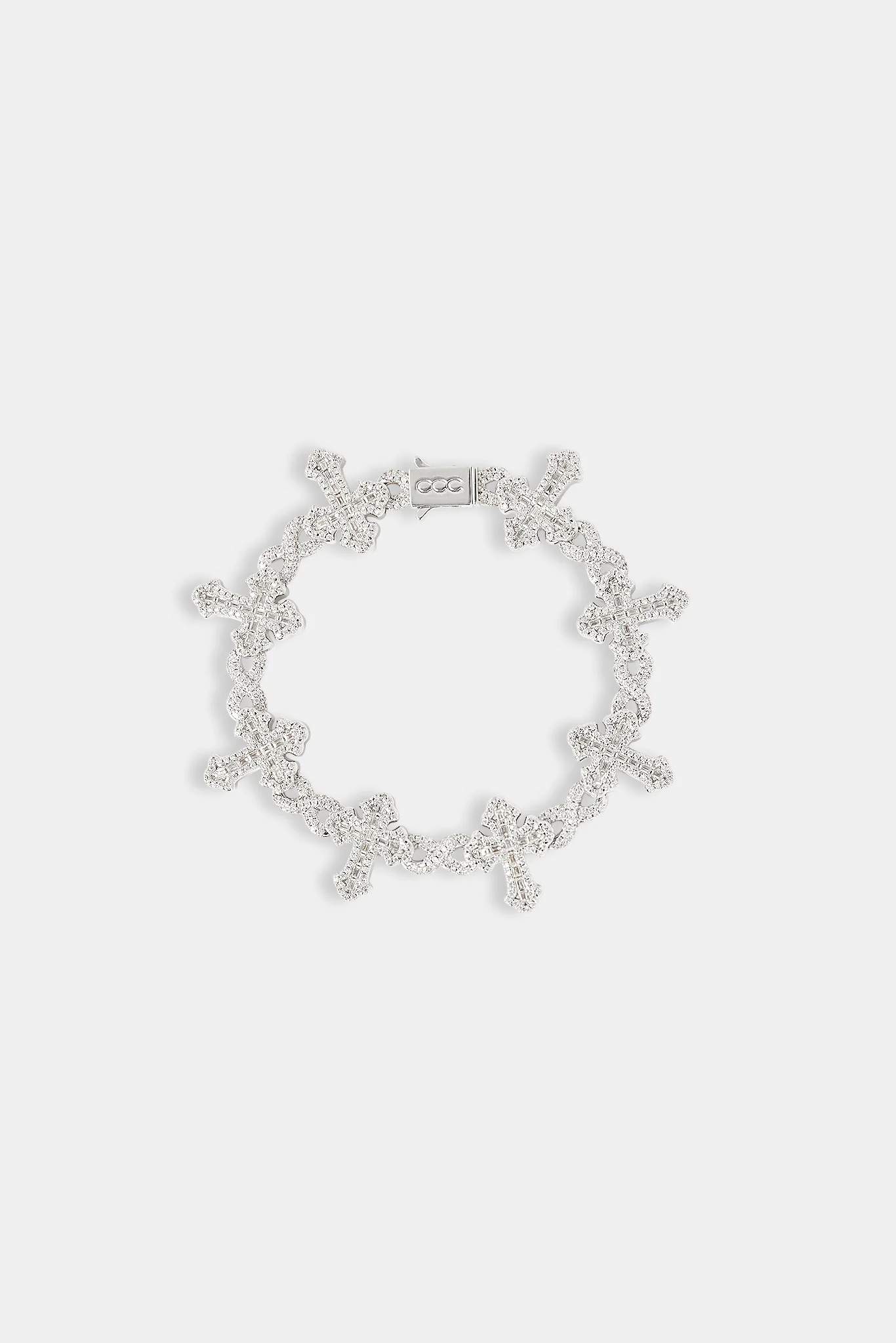 Iced Cross Baguette Bracelet - 20mm - Image 3