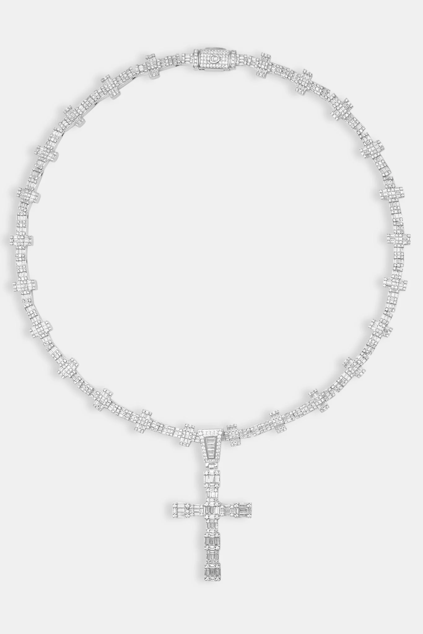 Iced Cross Chain & Pendant - White - Image 3