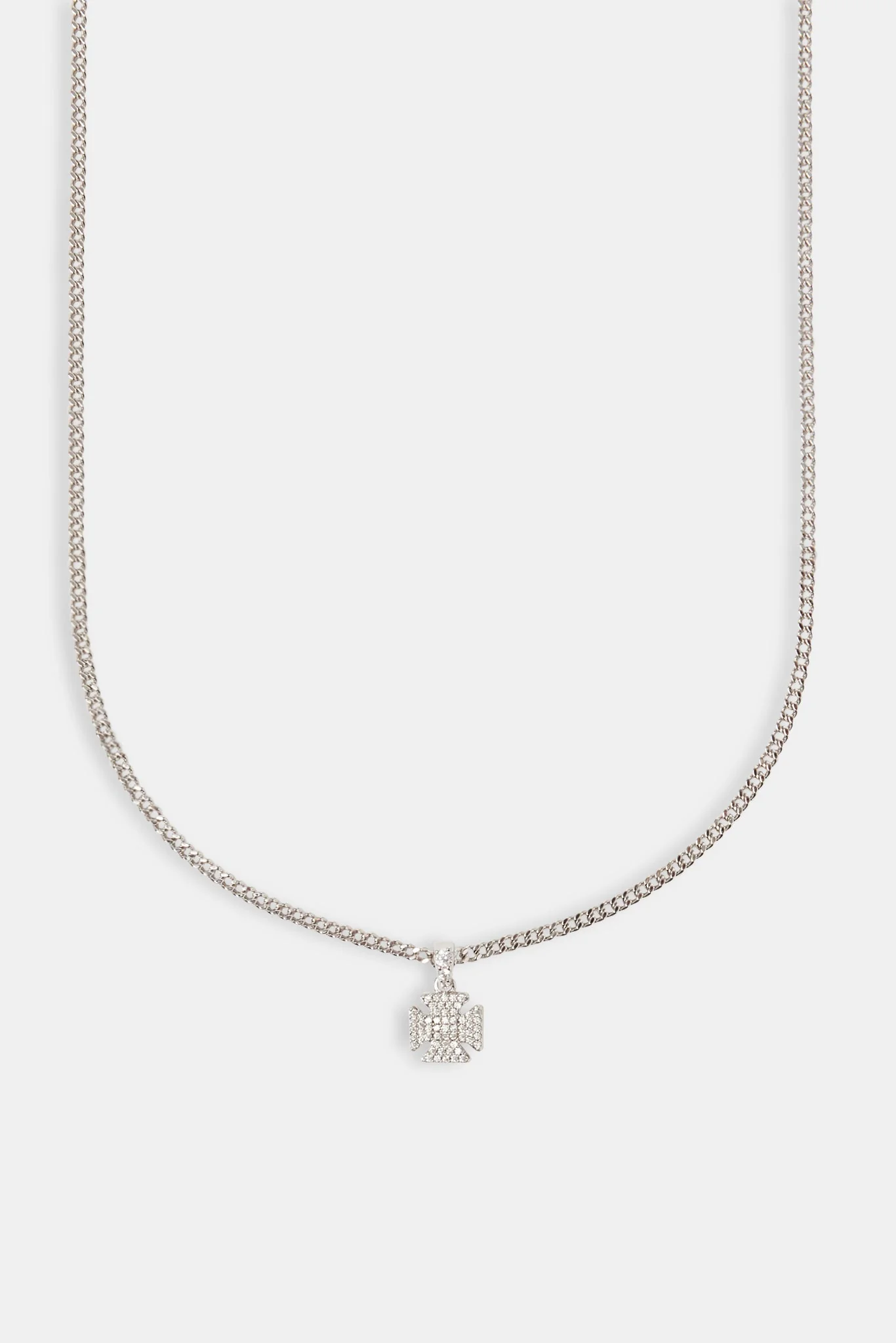 Iced Cross Motif Cuban Necklace - 10mm - Image 2