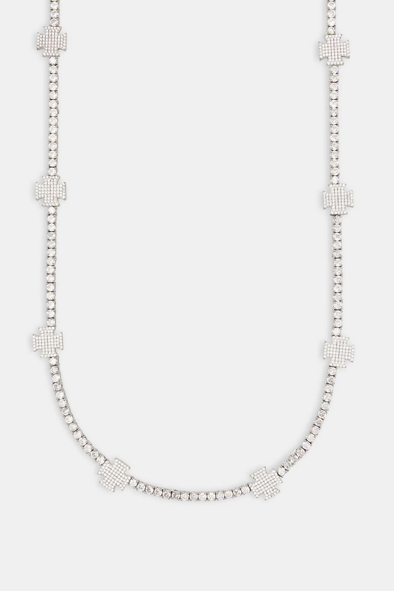 Iced Cross Motif Tennis Chain - 3mm - Image 2