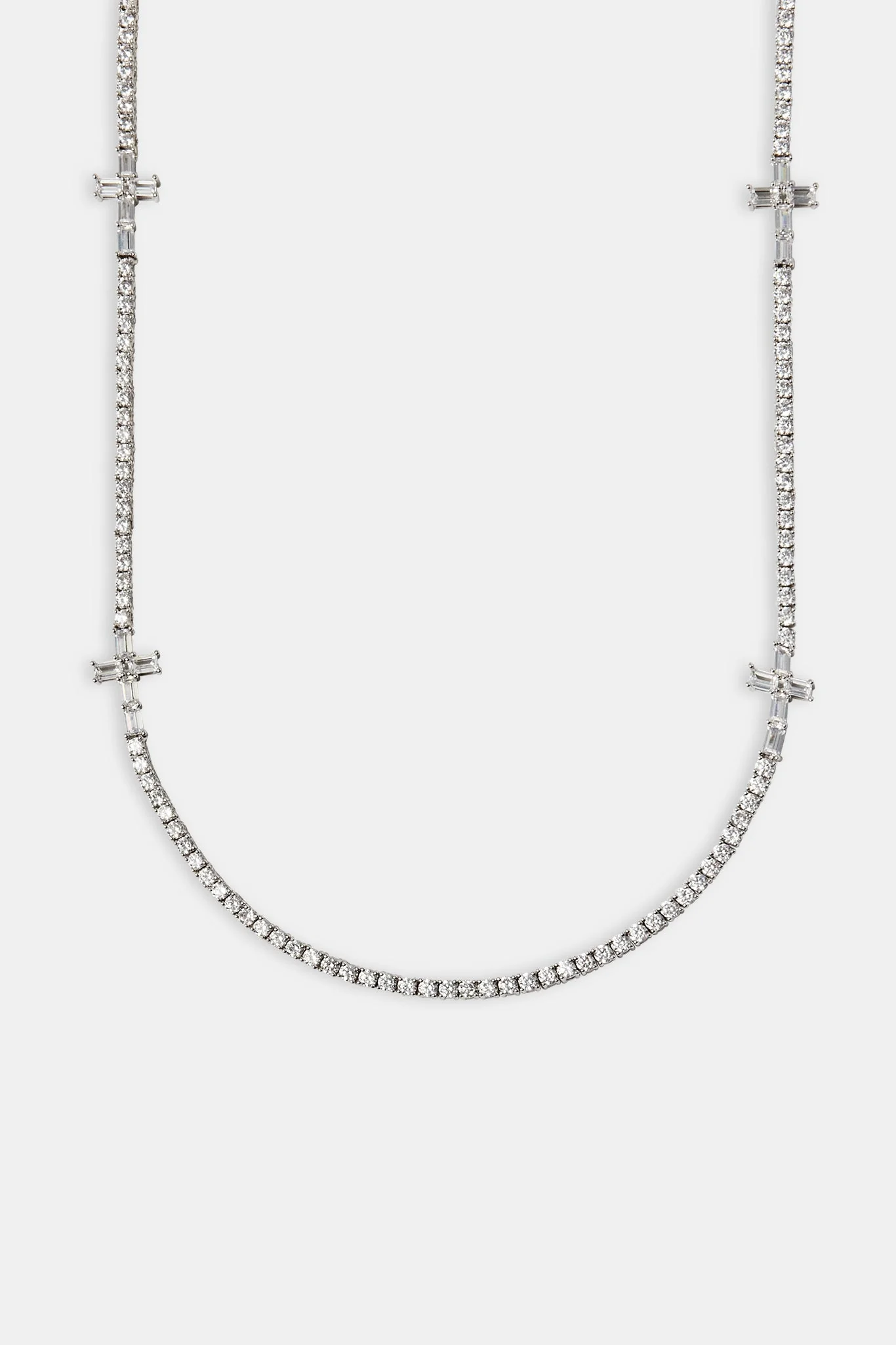 Iced Cross Tennis Chain - 3mm - Image 2