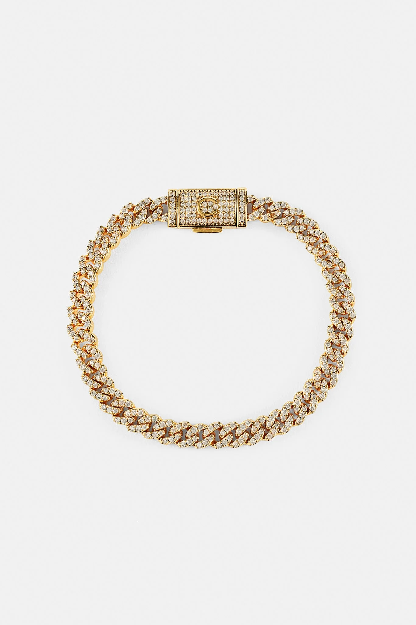 Iced Cuban Link Bracelet - 5mm - Gold - Image 2