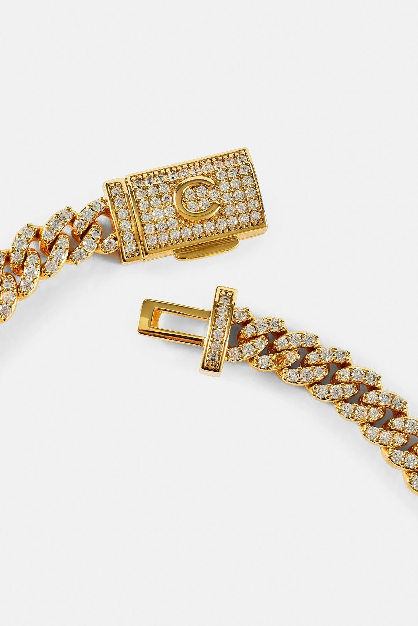 Iced Cuban Link Bracelet - 5mm - Gold - Image 3