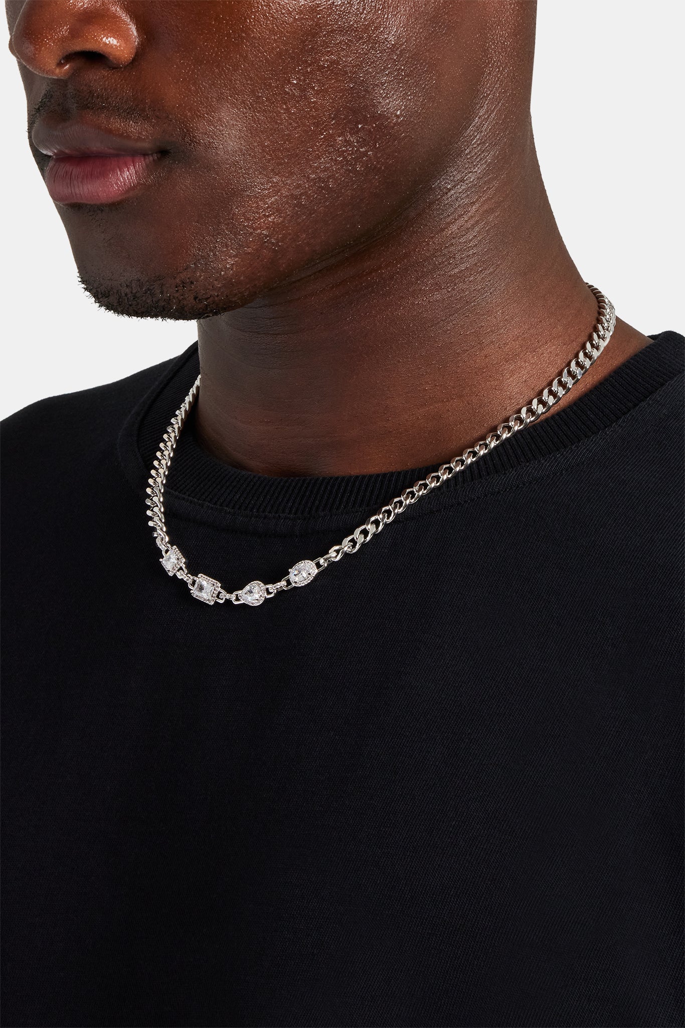 Iced Cuban Link Mixed Gemstone Chain - 8mm - Image 3