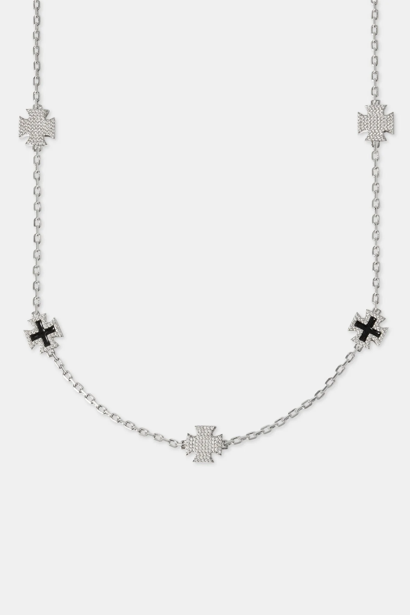 Iced CZ & Black Enamel Motif Chain - 12mm - Image 2