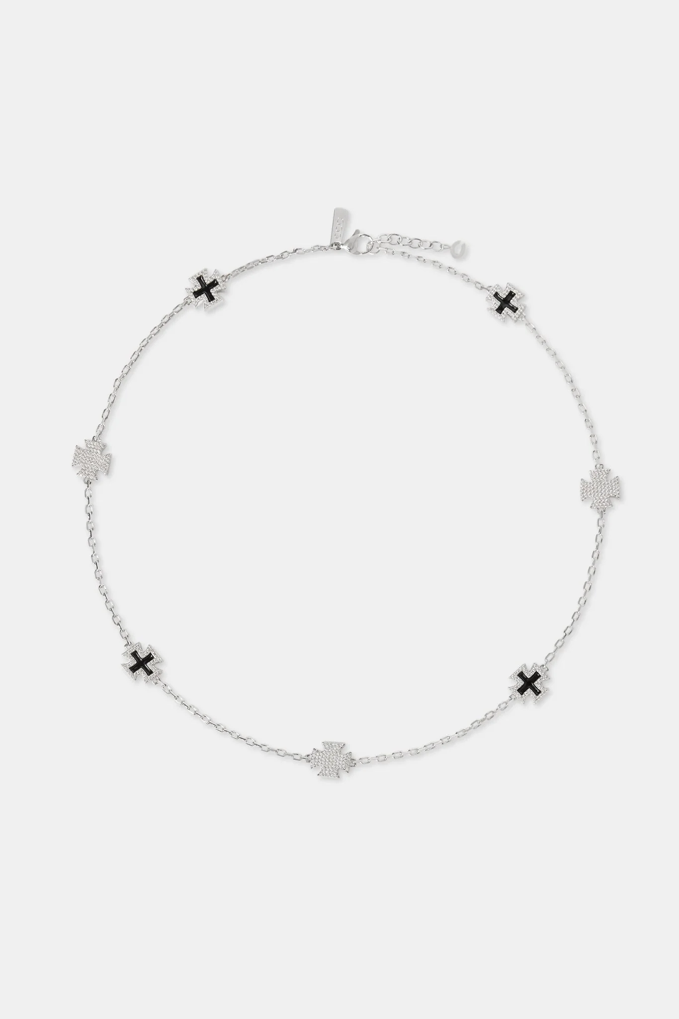 Iced CZ & Black Enamel Motif Chain - 12mm - Image 4