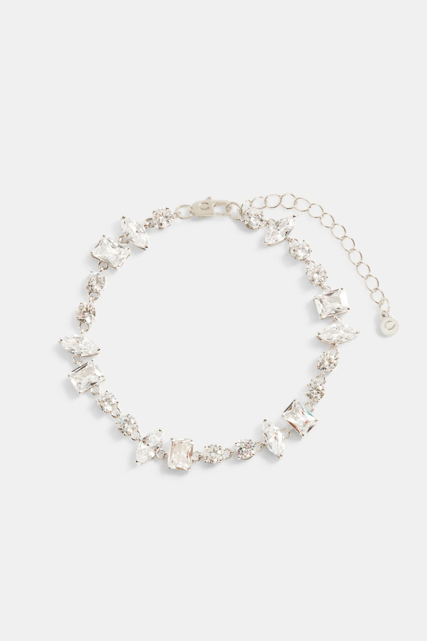 Iced CZ Clear Mixed Shape Tennis Bracelet - Image 2
