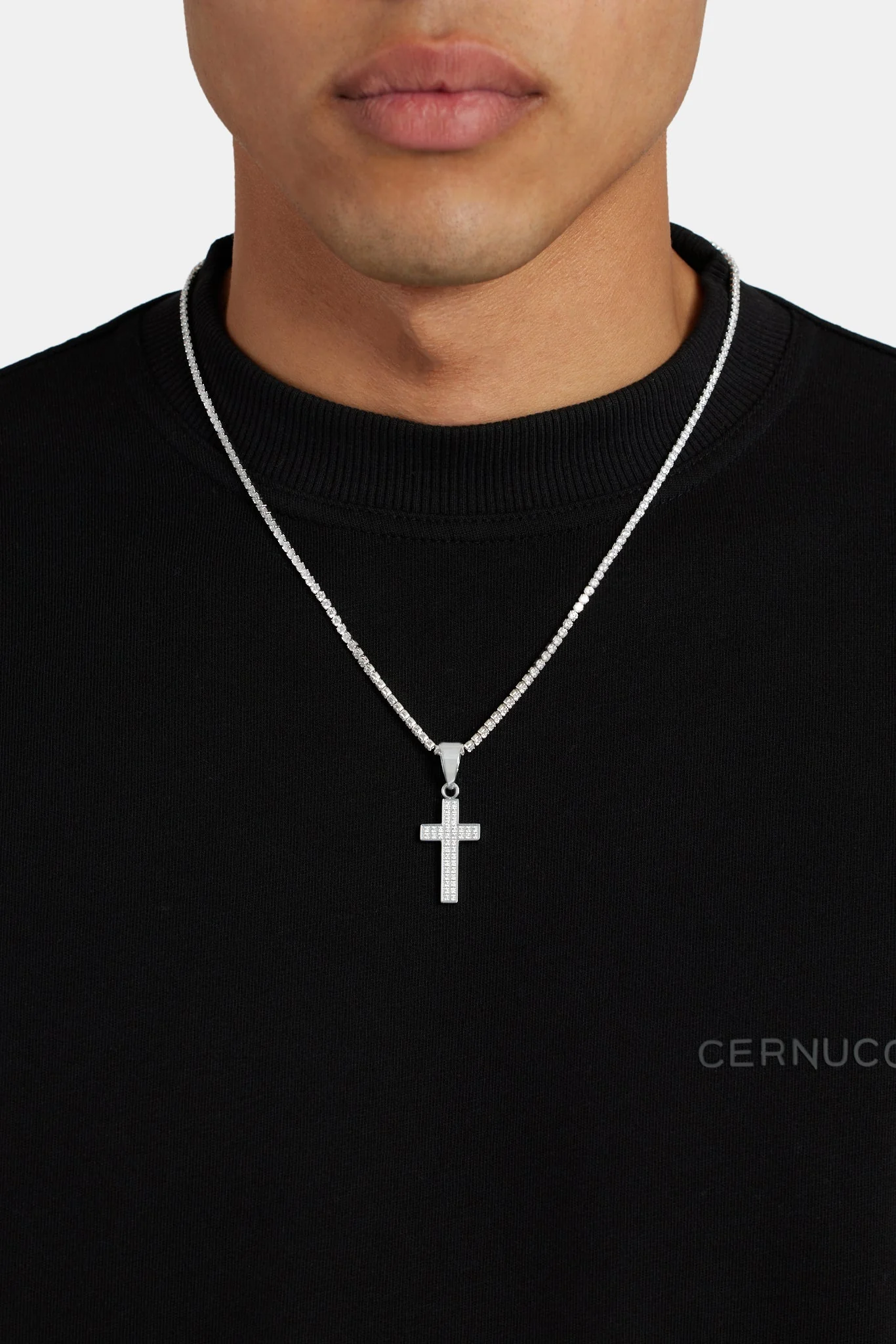 Iced CZ Cross Pendant - Image 2
