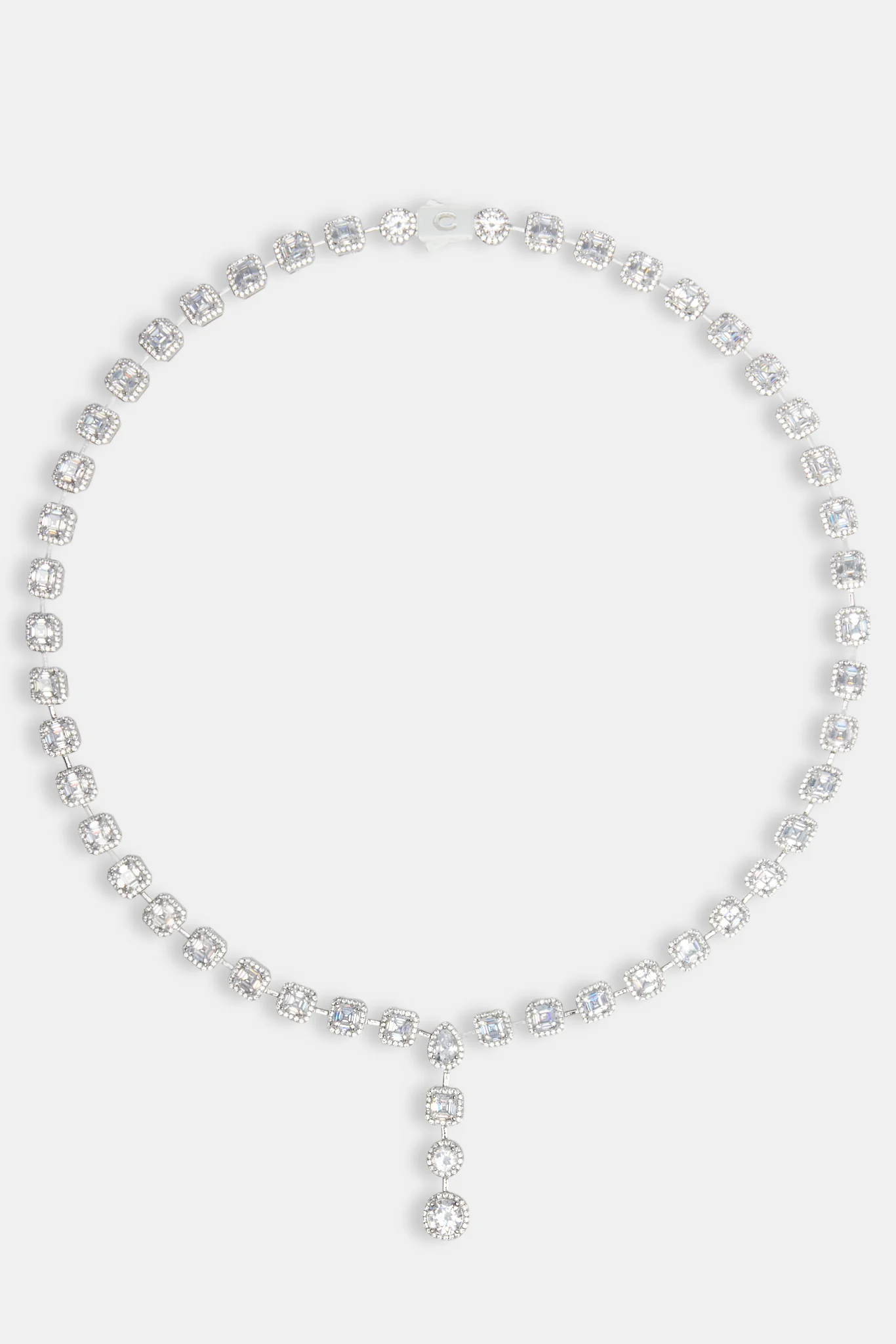 Iced CZ Mixed Shape Tennis Drop Chain - Image 4