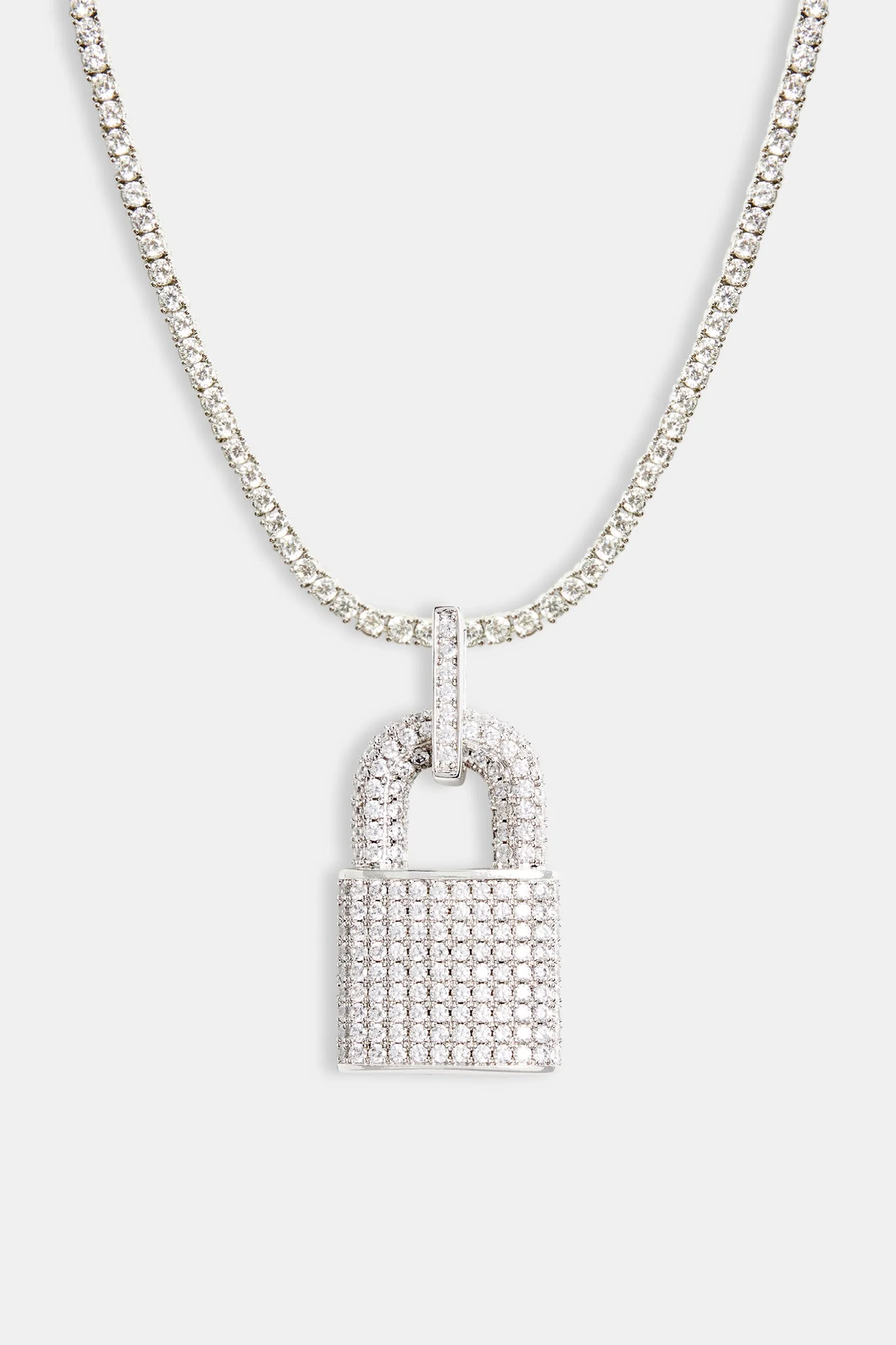 Iced CZ Padlock Pendant - Image 6