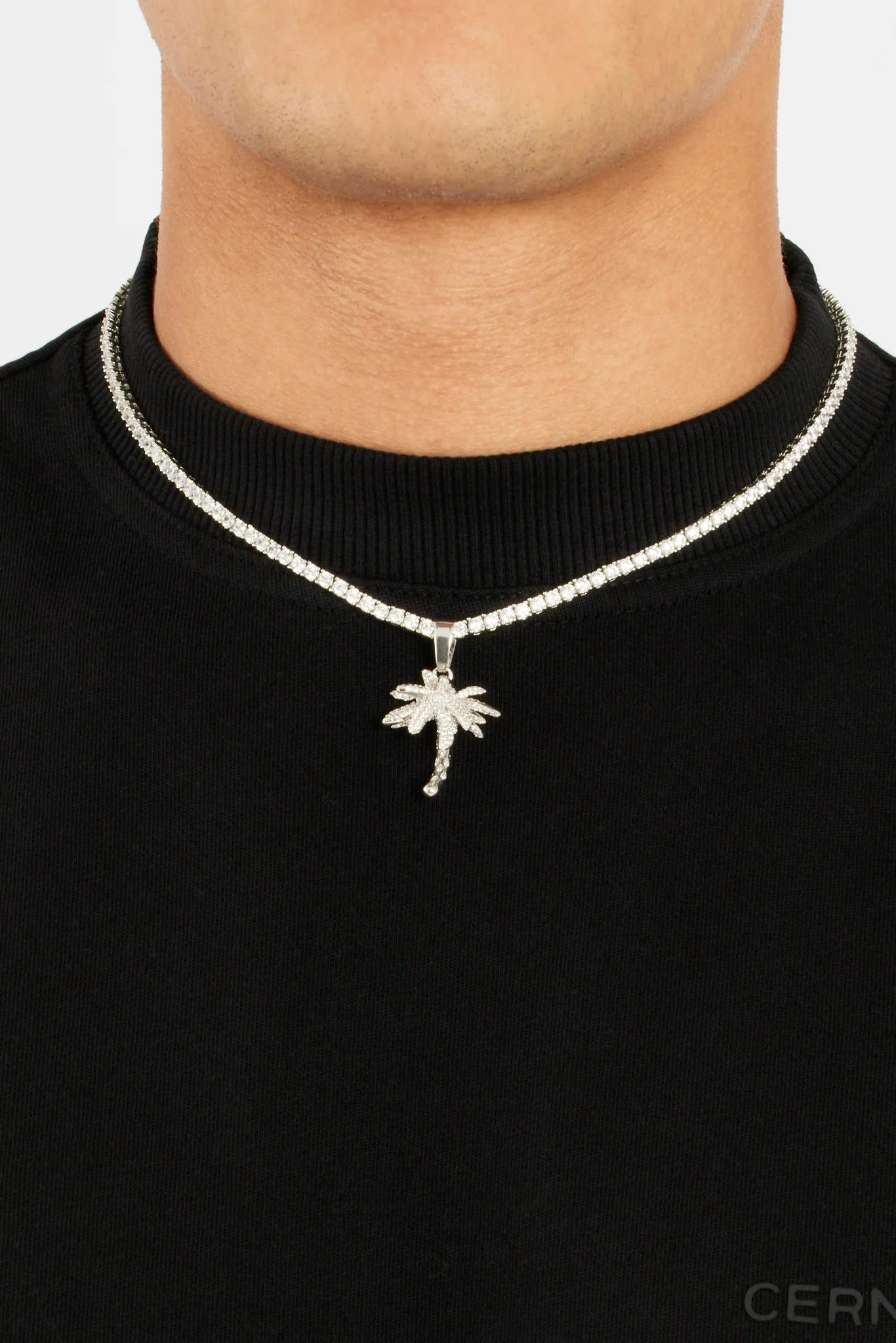 Iced CZ Palm Tree Pendant - Image 12