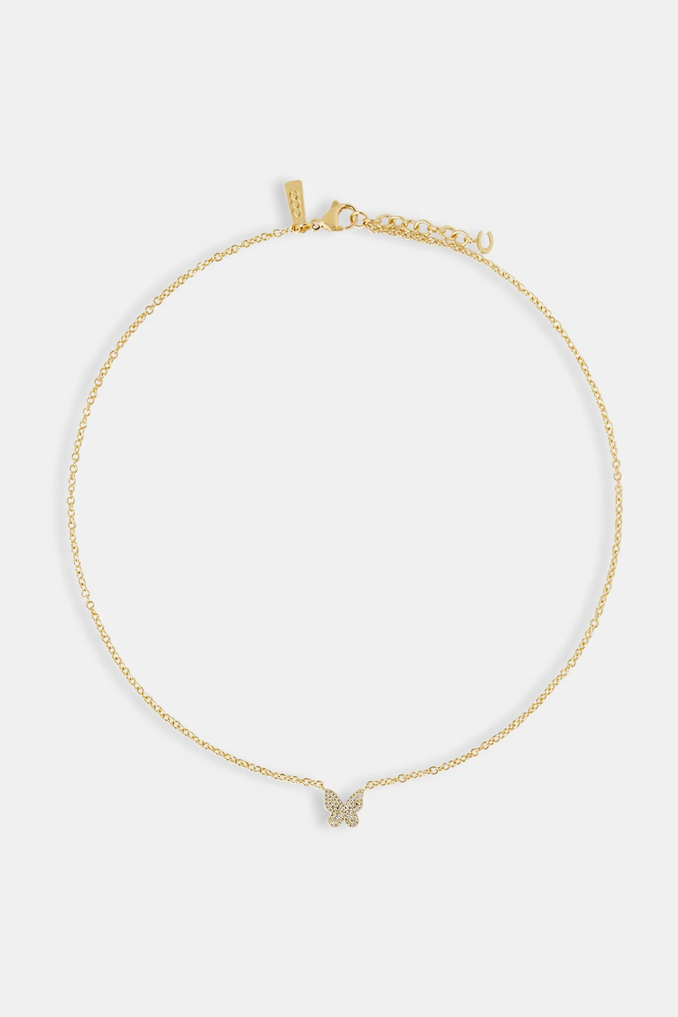 Iced CZ Pave Butterfly Necklace - 10mm - Image 4
