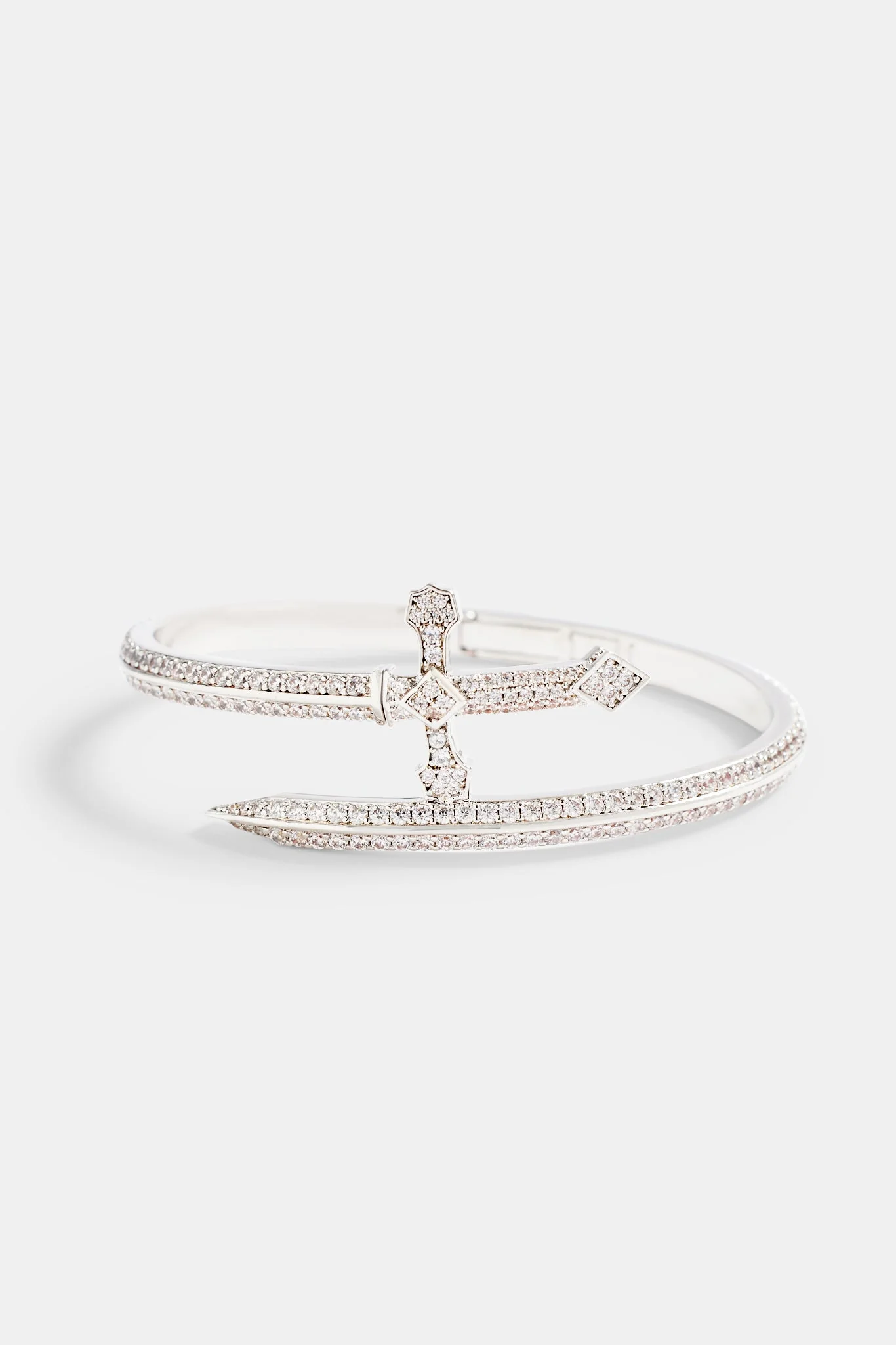 Iced CZ Pave Cross Bangle - Image 2