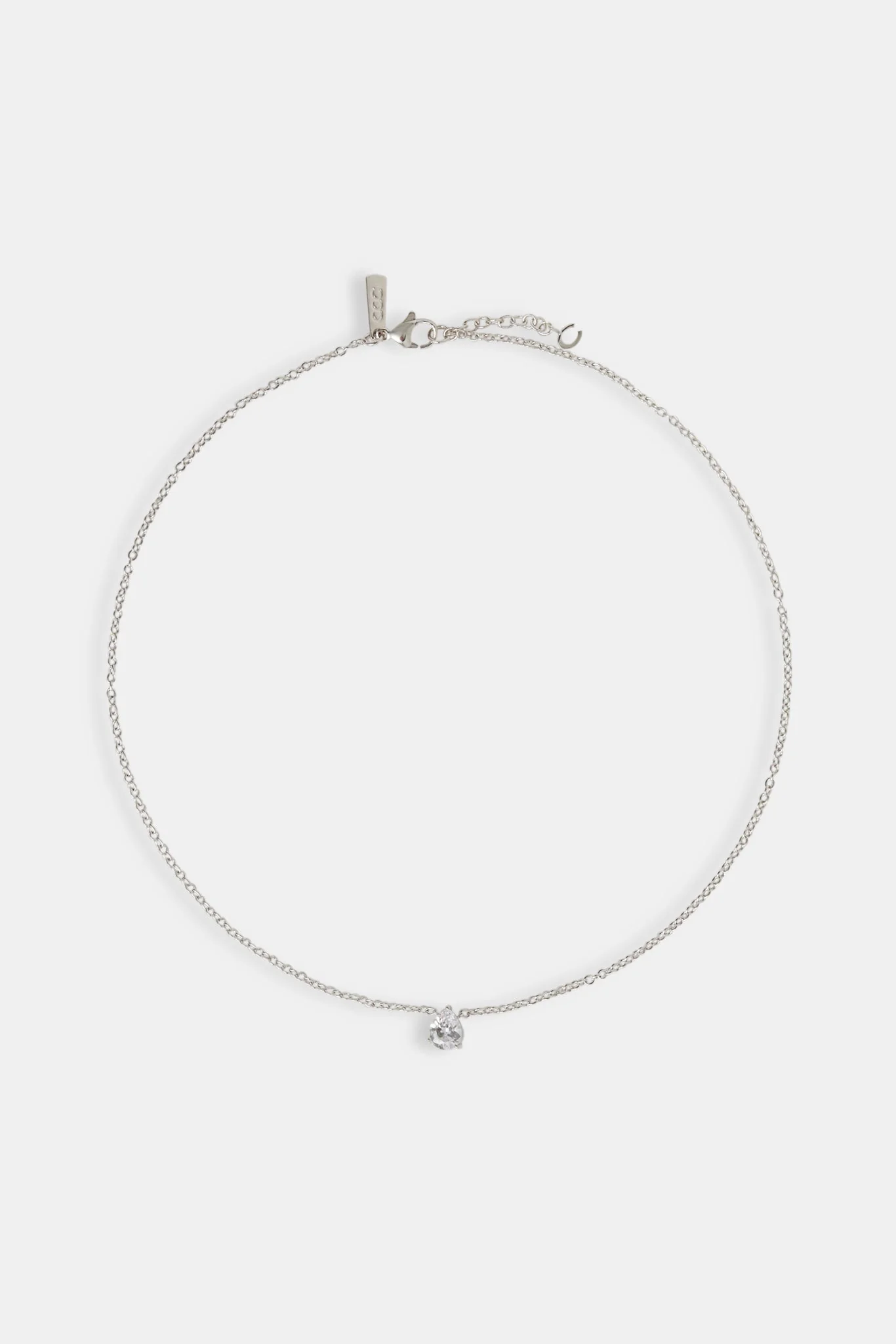 Iced CZ Pear Stone Necklace - 10mm - Image 4