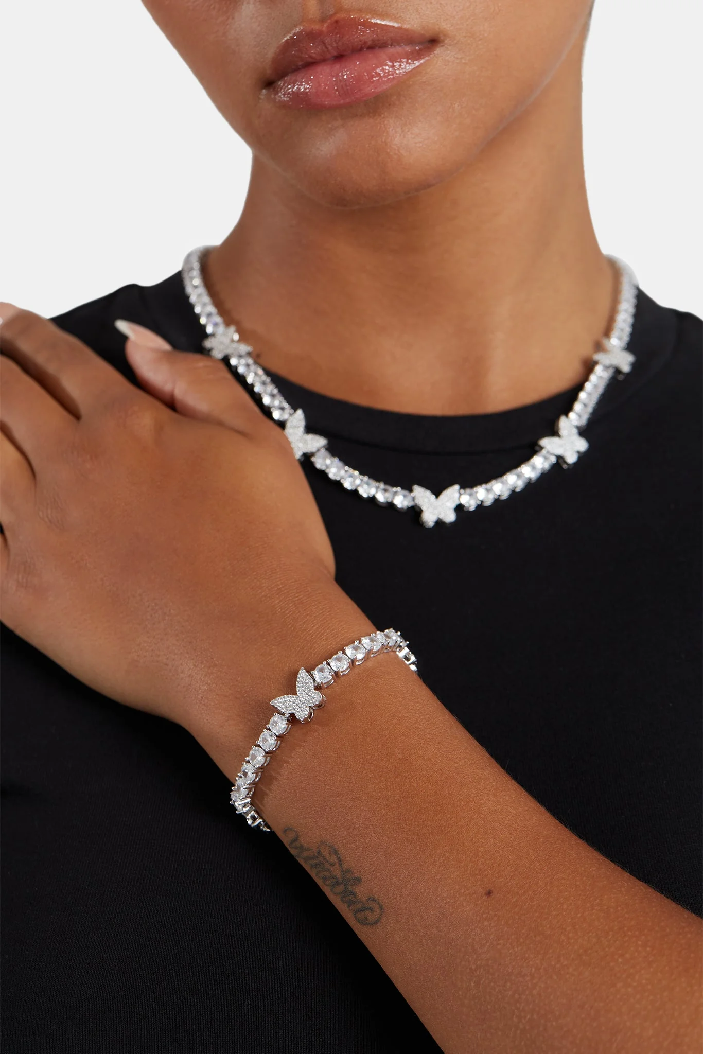 Iced CZ Tennis Butterfly Bracelet - Image 3