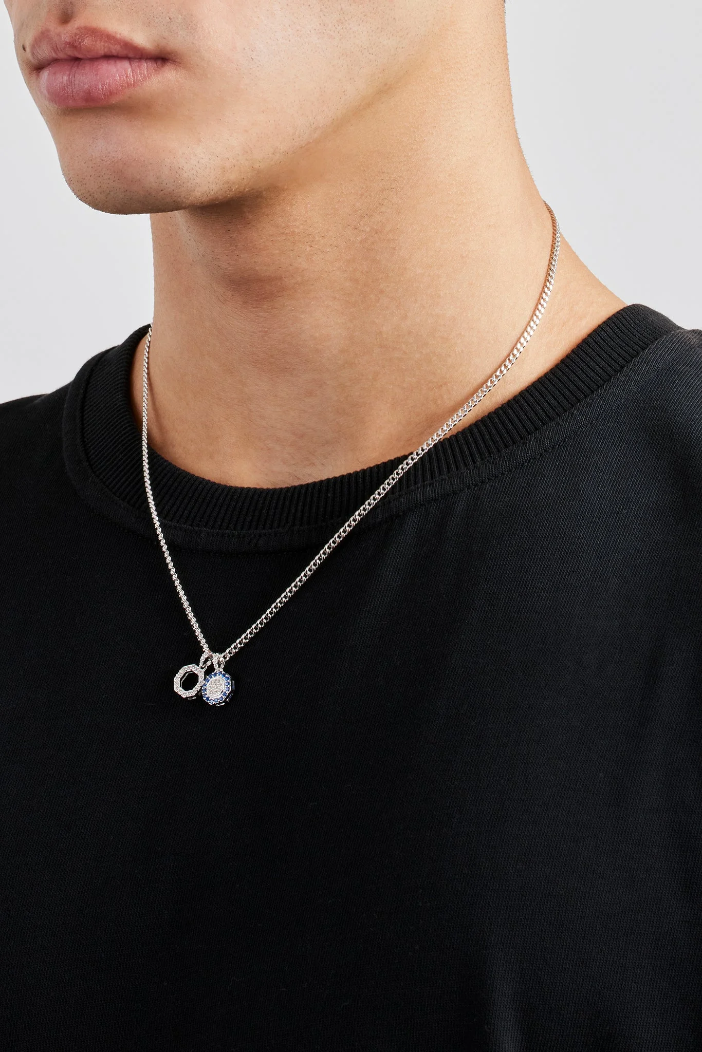 Iced Double Motif Shape Necklace - 10mm - Image 3