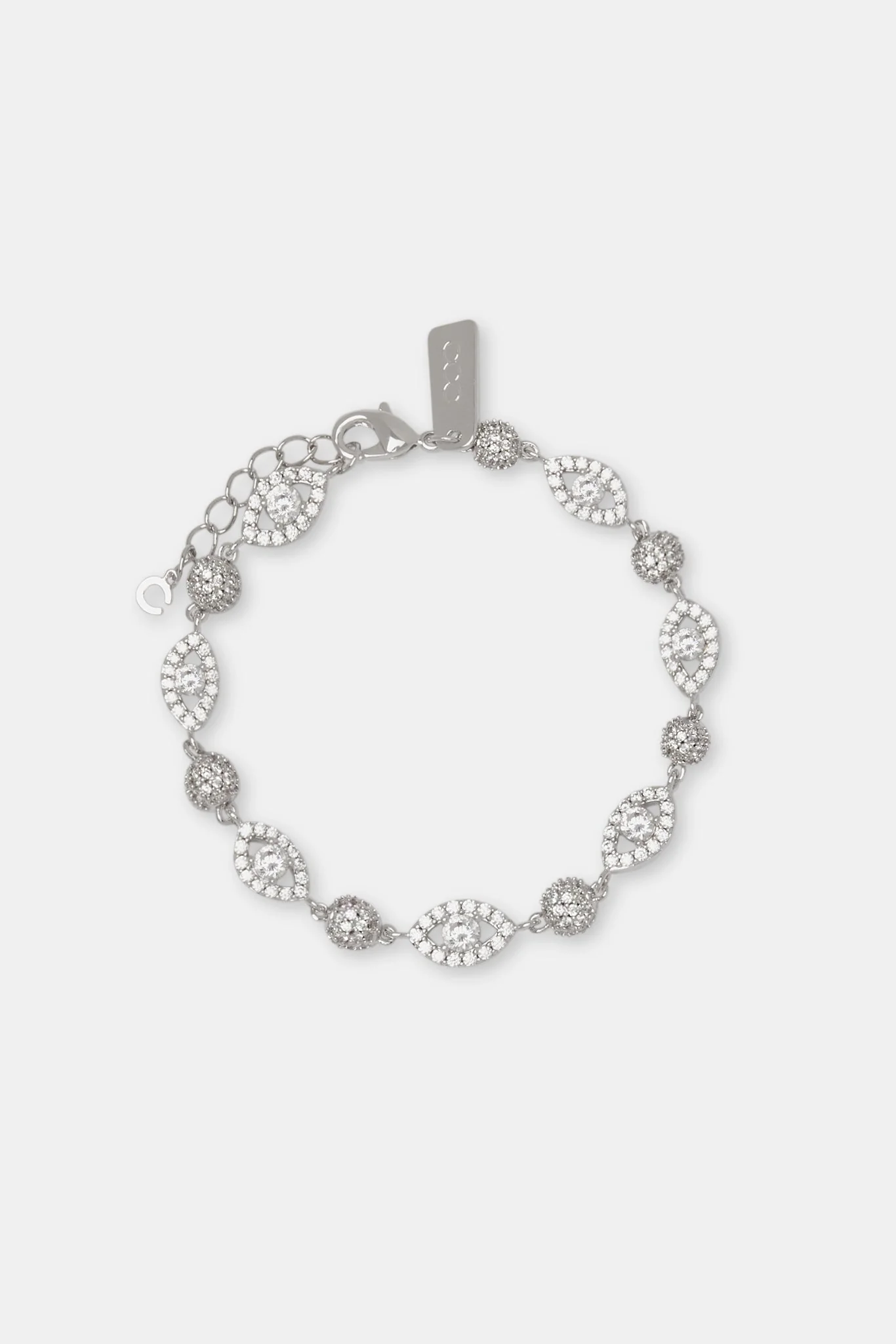 Iced Evil Eye Bracelet - 8mm - Image 2