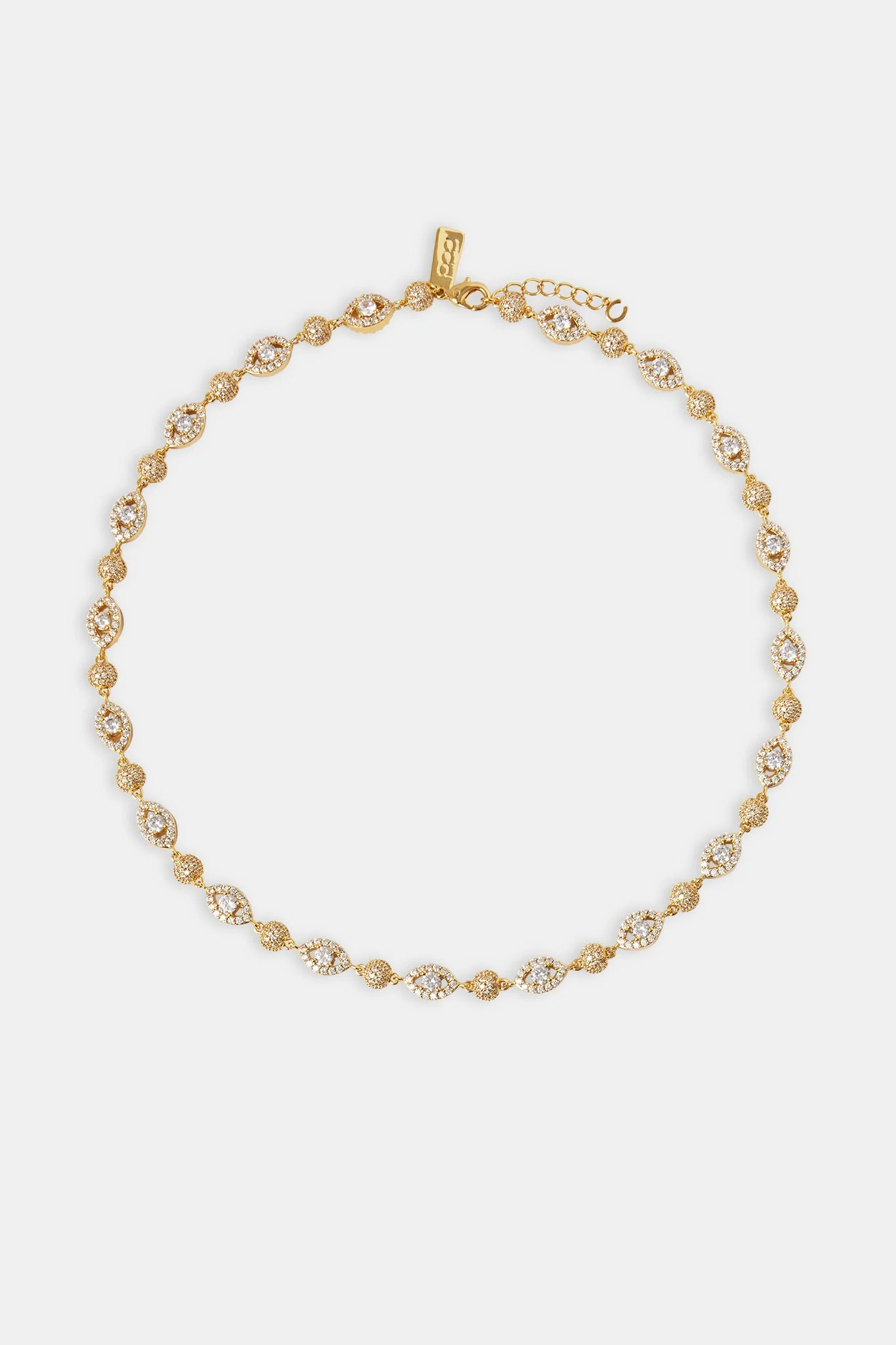 Iced Evil Eye Chain - 8mm - Gold - Image 4