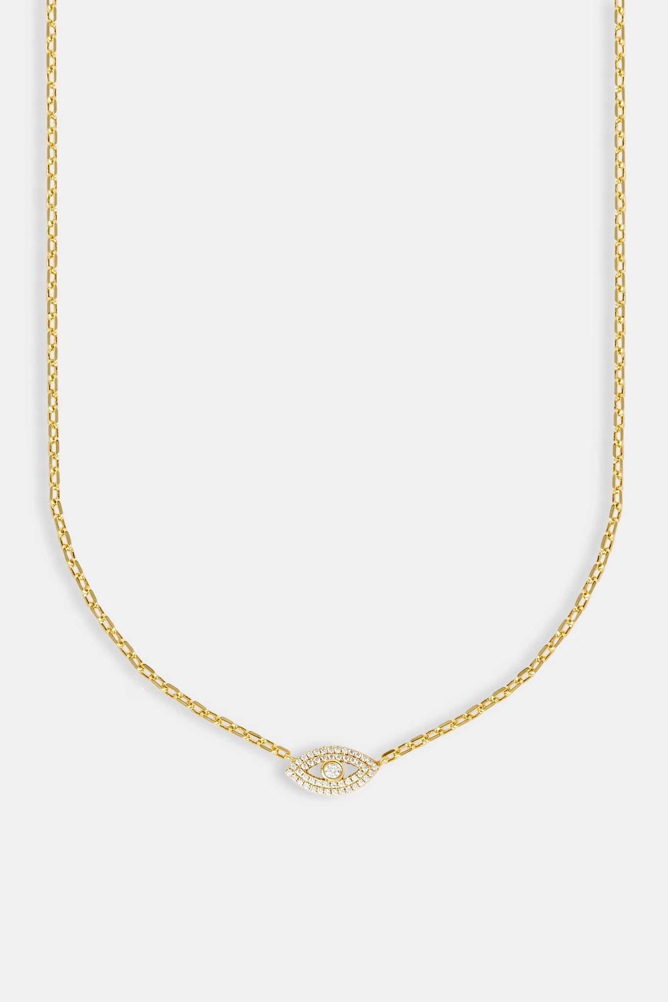 Iced Evil Eye Rolo Necklace - 8mm - Image 2