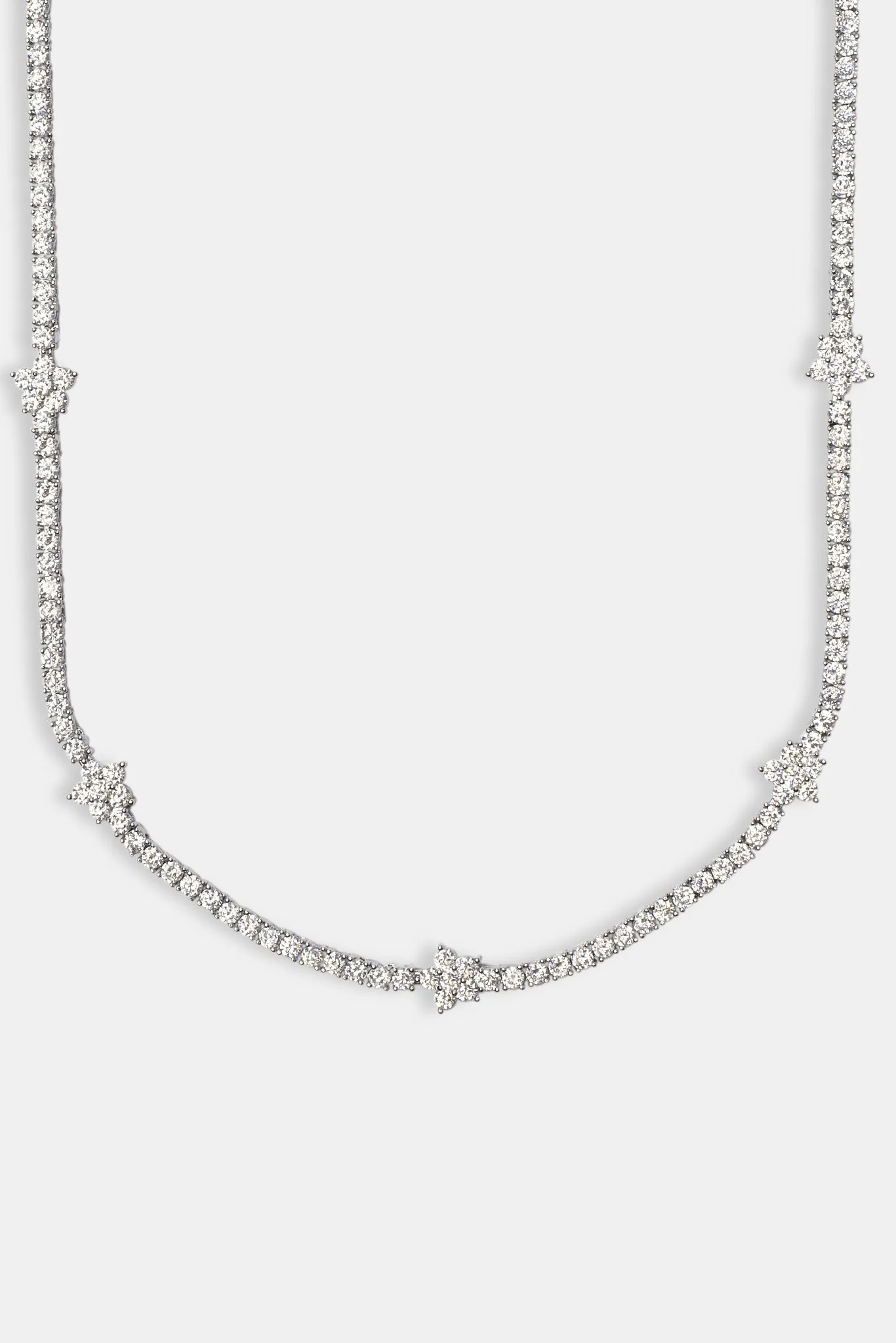 Iced Flower Tennis Chain - White 3mm - Image 2
