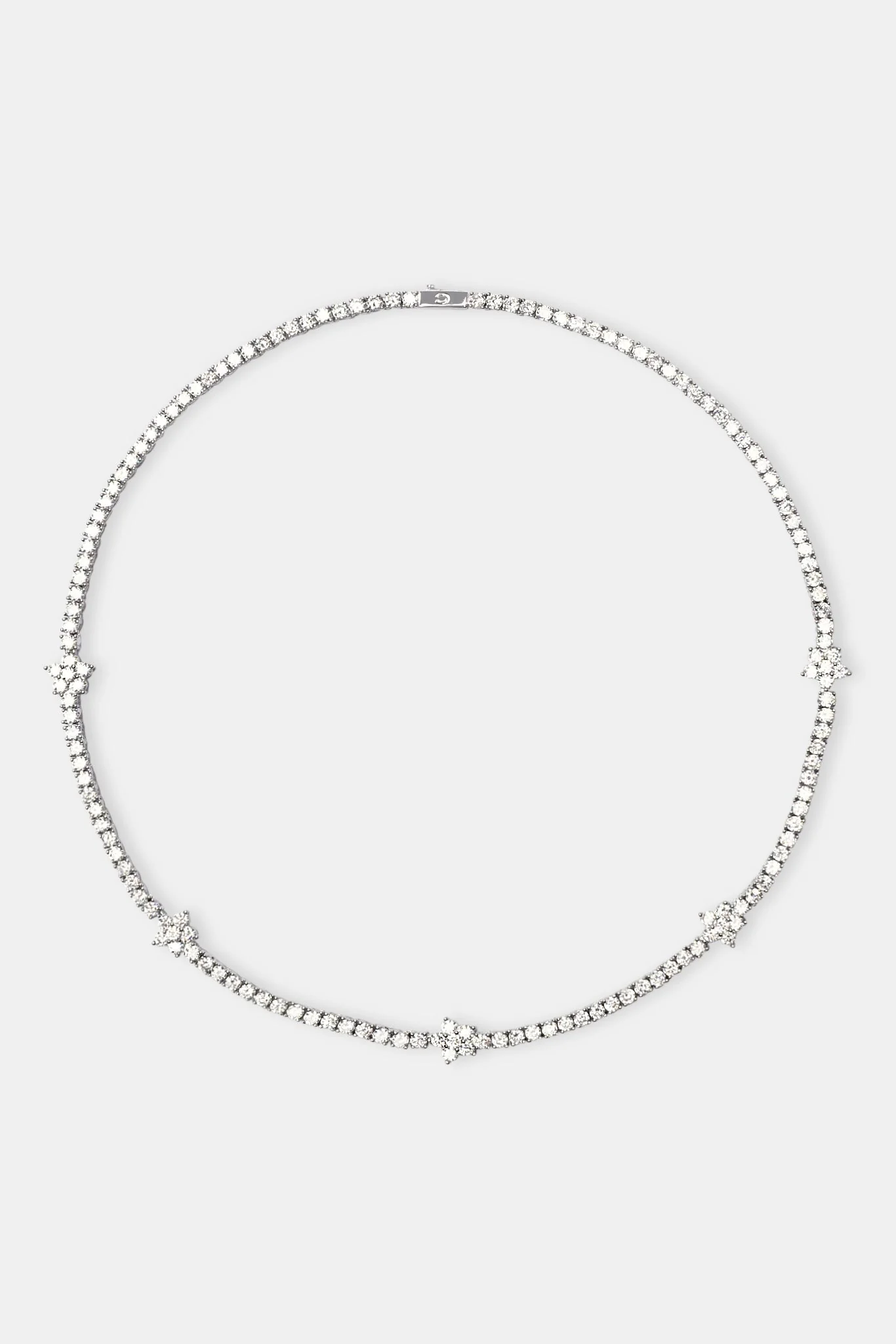 Iced Flower Tennis Chain - White 3mm - Image 3