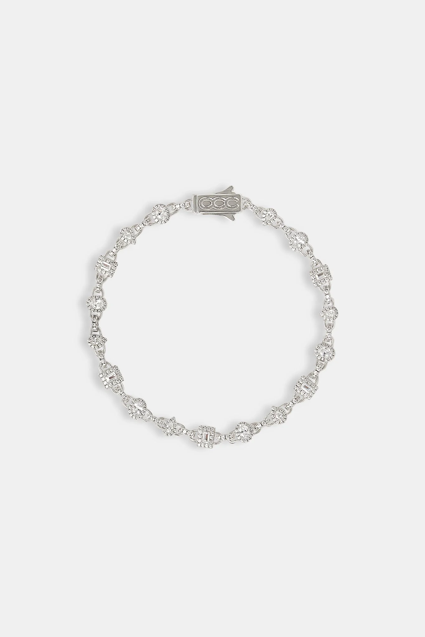 Iced Gemstone Infinity Link Bracelet - 6mm - Image 2