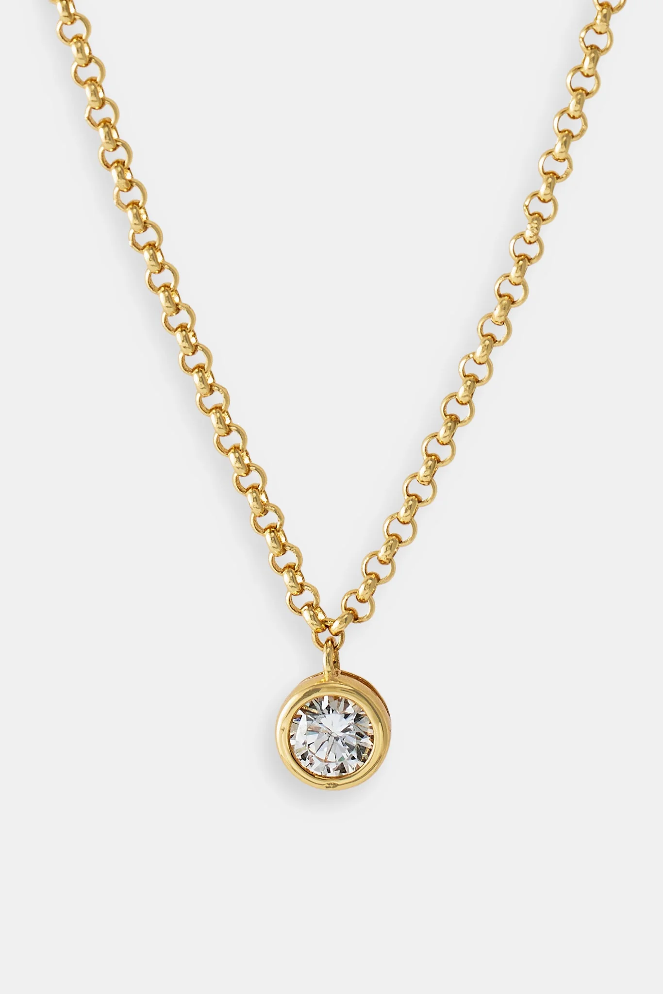 Iced Gemstone Micro Necklace - 6mm - Gold - Image 3