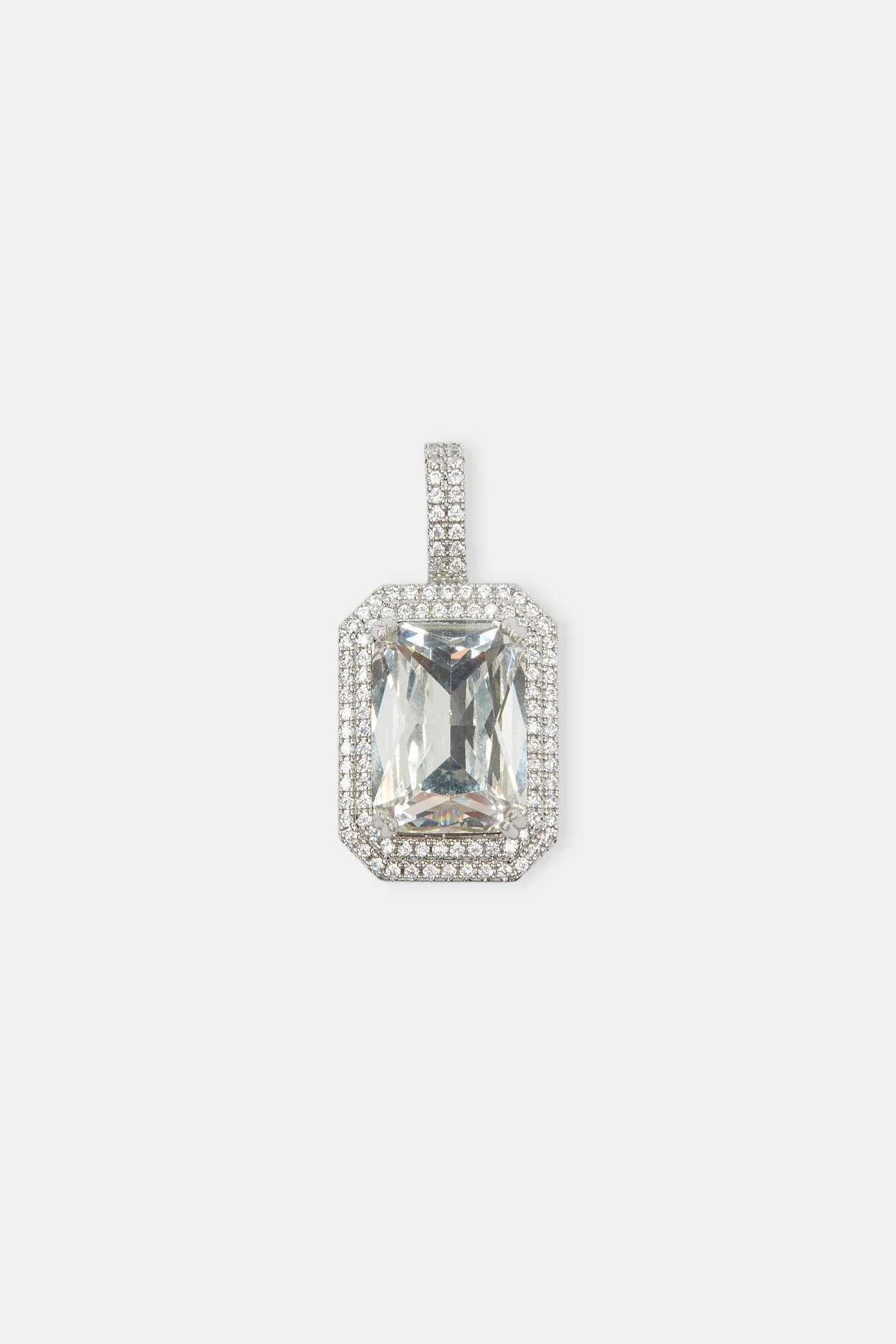Iced Gemstone Pendant - White - Image 2