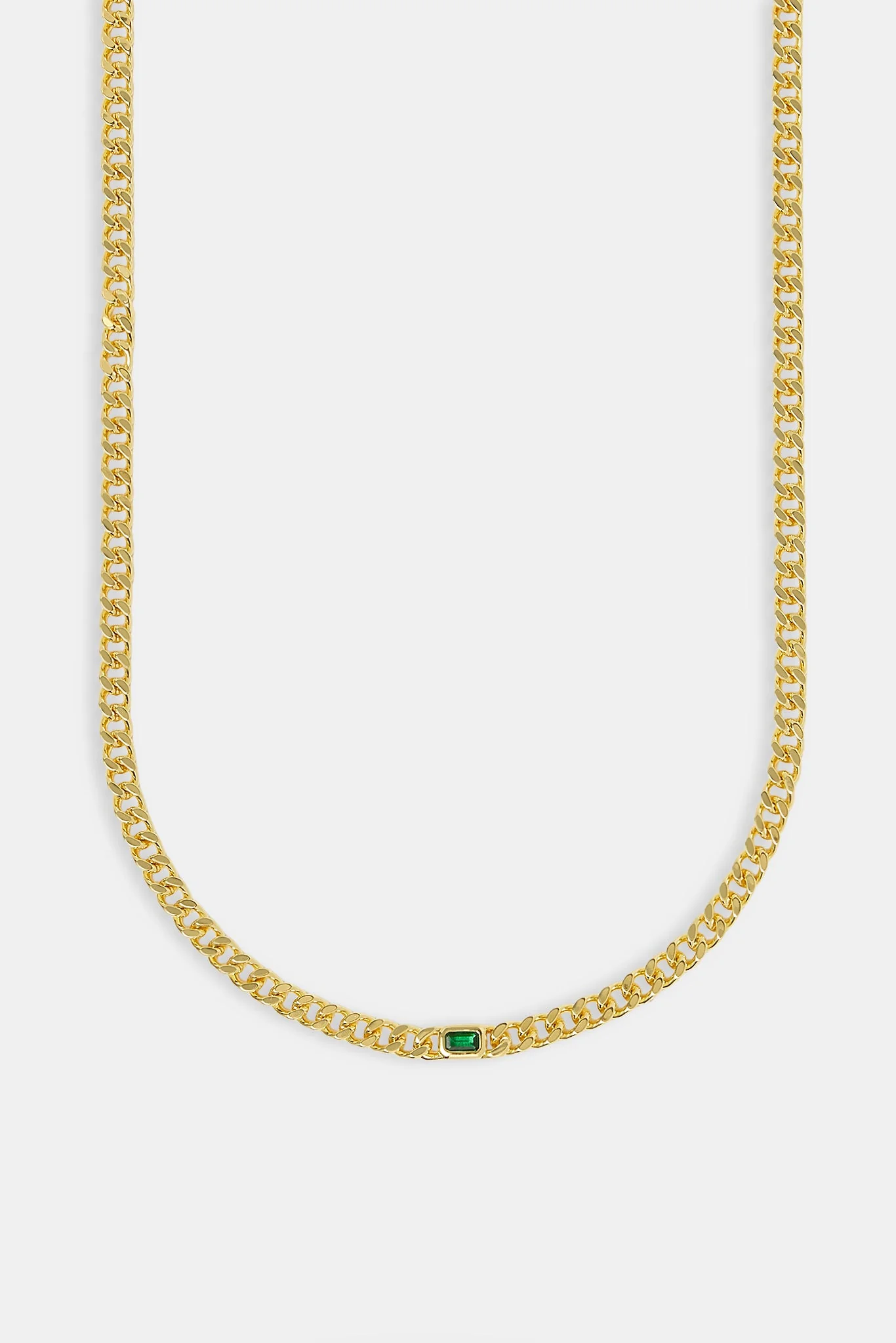 Iced Green Gemstone Cuban Chain - 3mm - Image 2