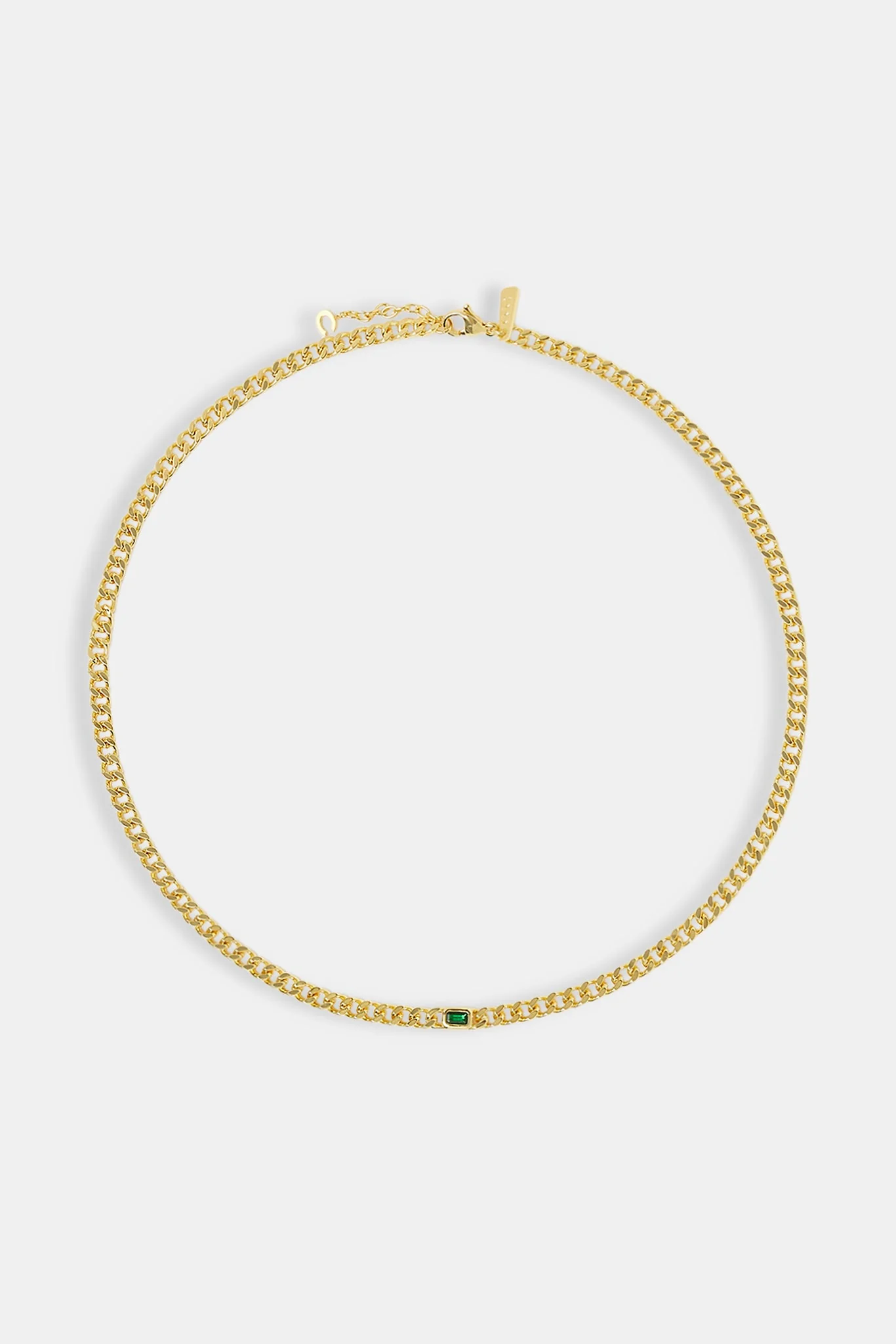 Iced Green Gemstone Cuban Chain - 3mm - Image 4