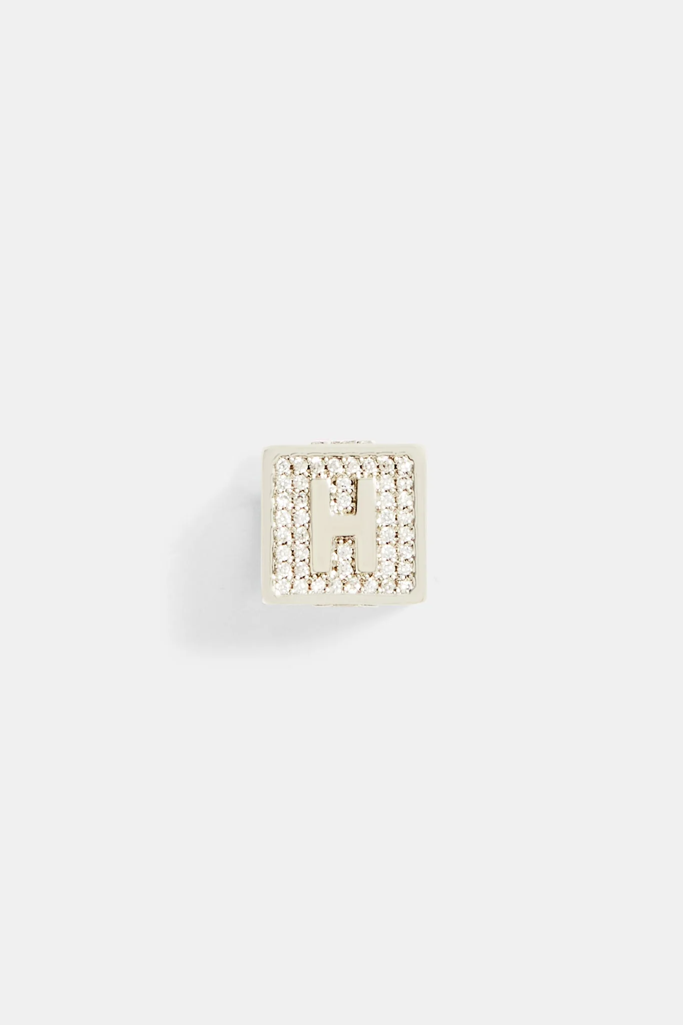 Iced H Letter Block Pendant - Image 2