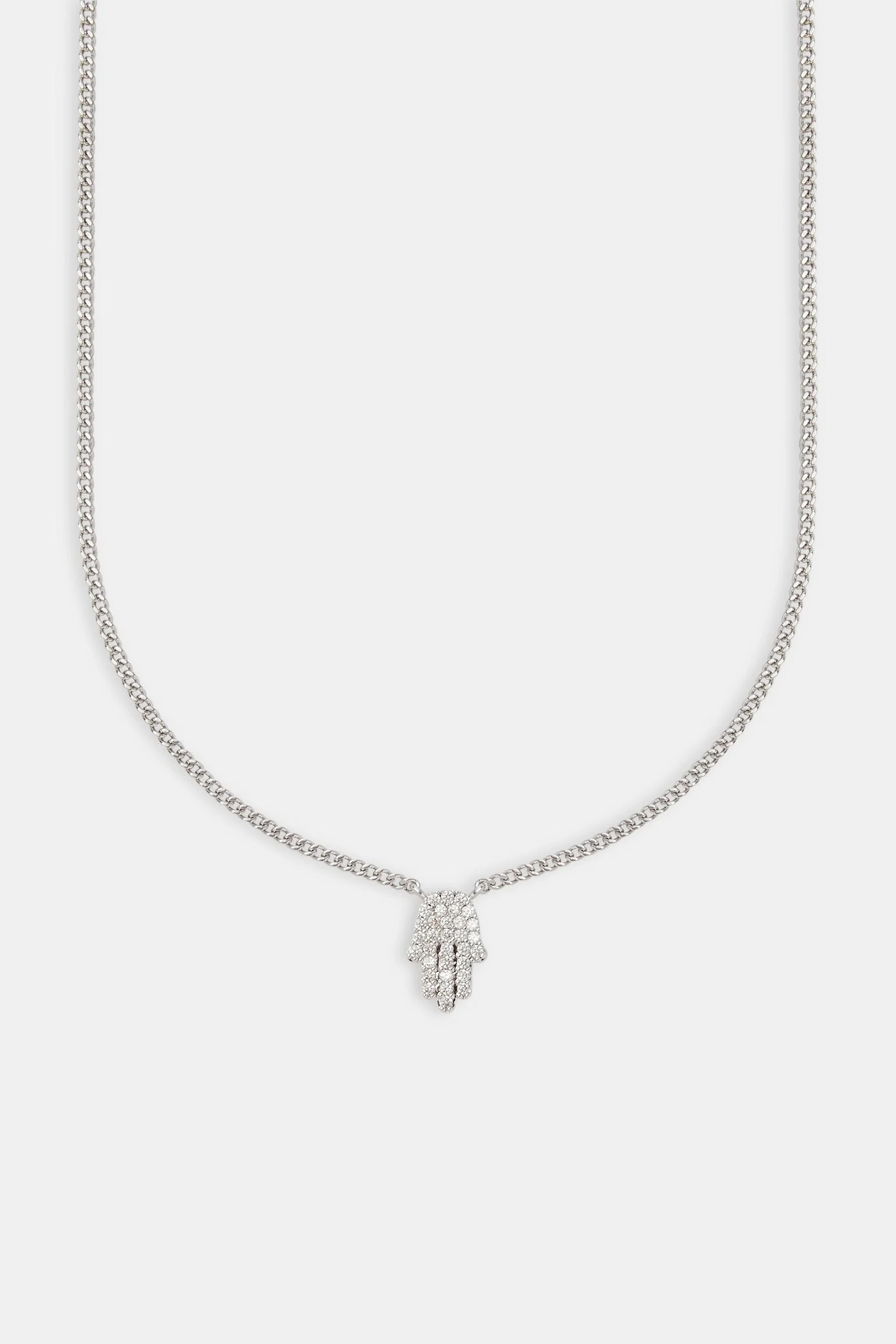 Iced Hamsa Hand Necklace - Image 2