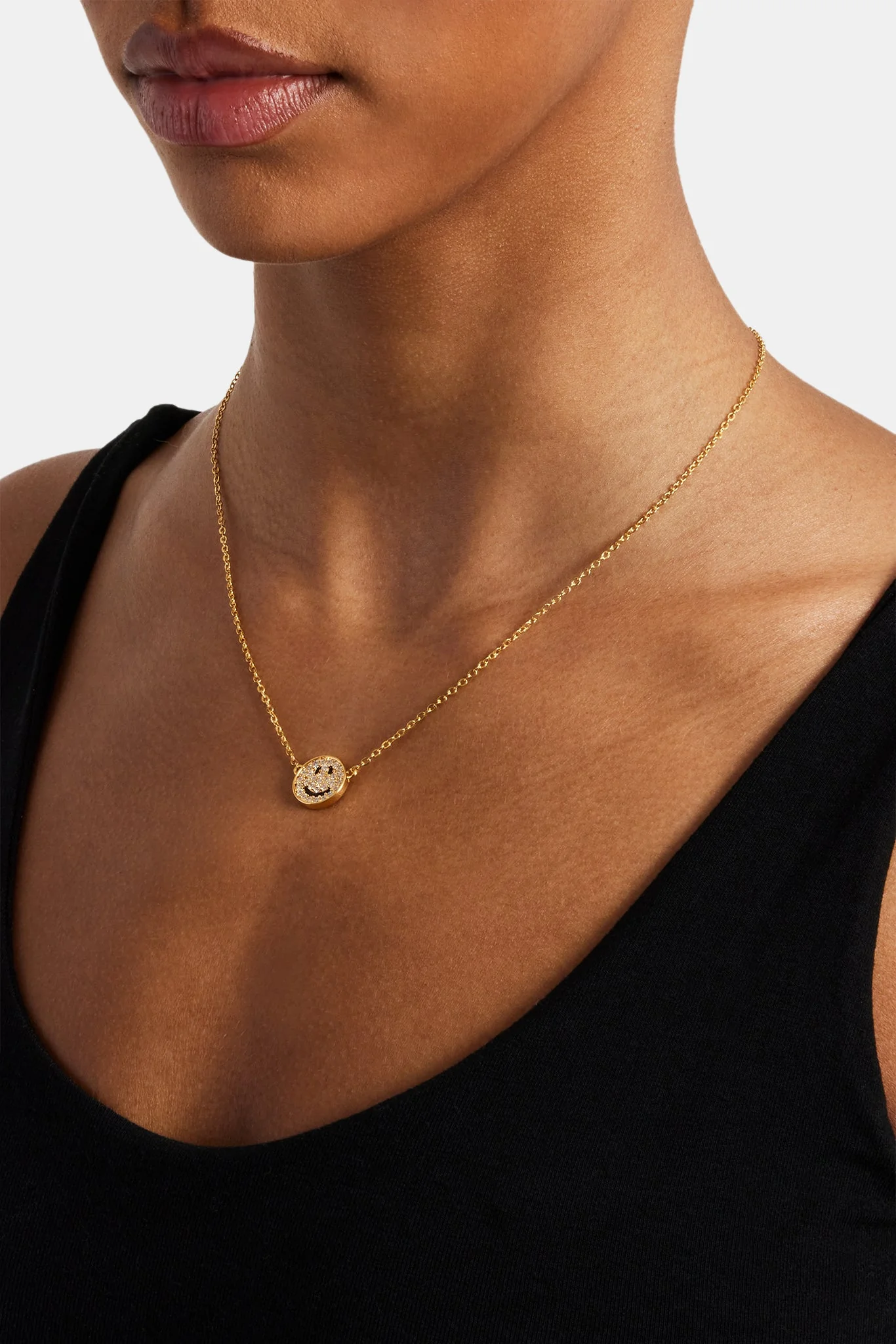 Iced Happy Face Motif Necklace - Image 3