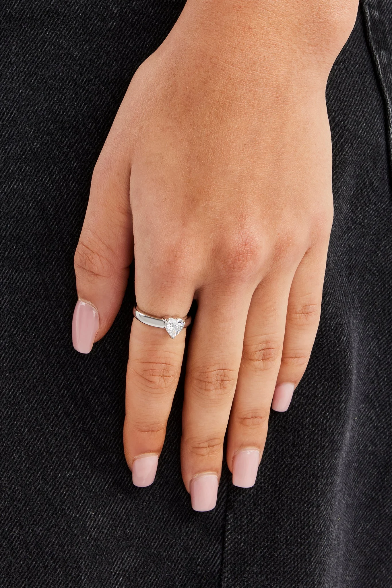 Iced Heart CZ Band Ring - 8mm - Image 2