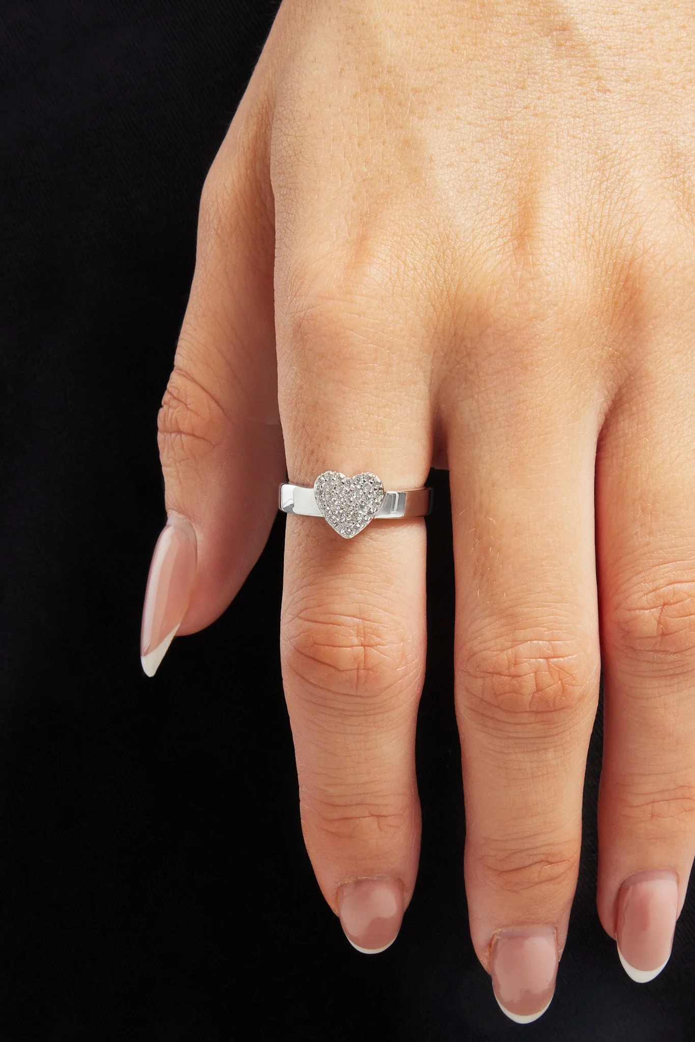 Iced Heart Ring - White - Image 2