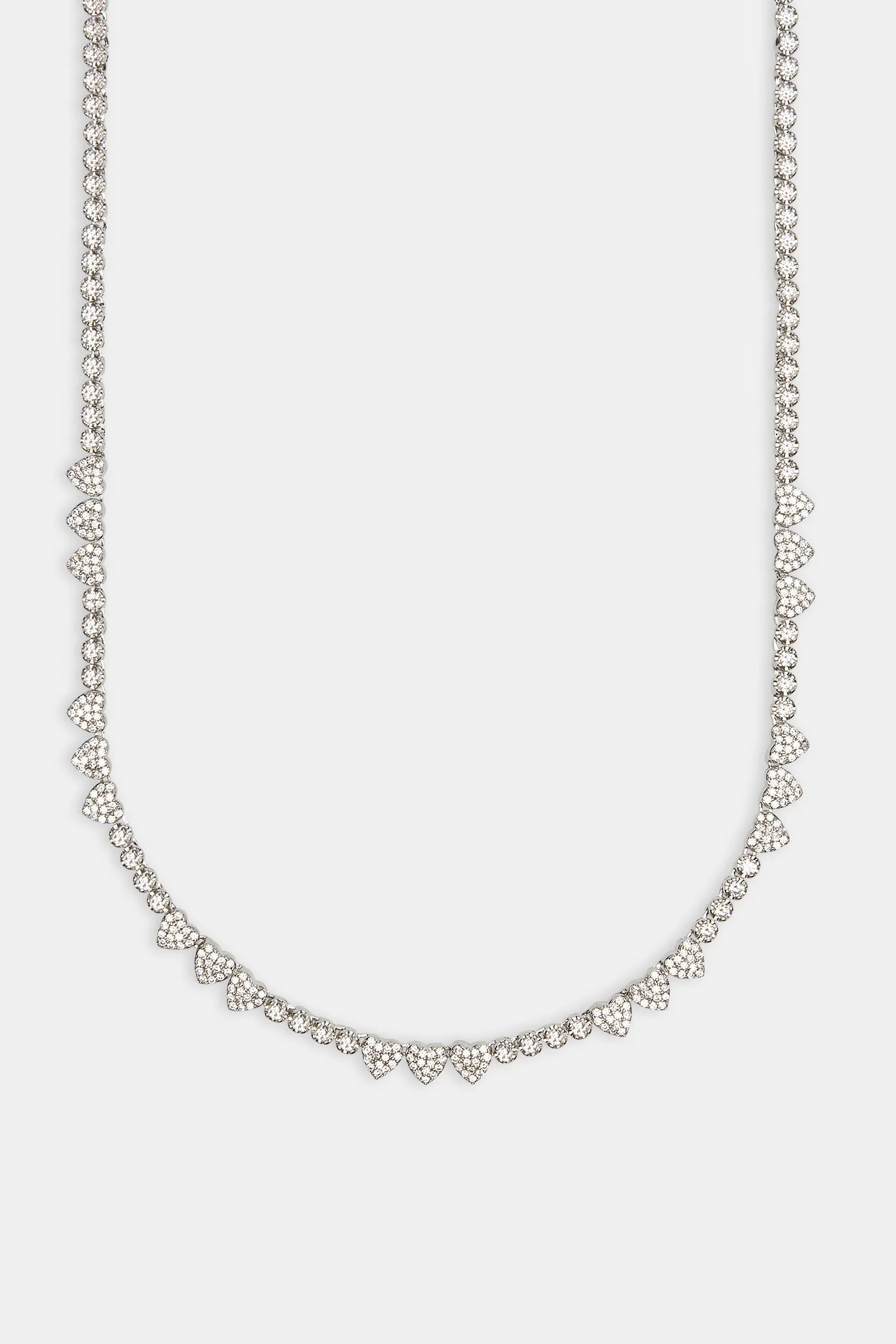 Iced Heart Tennis Chain - 5mm - Image 2