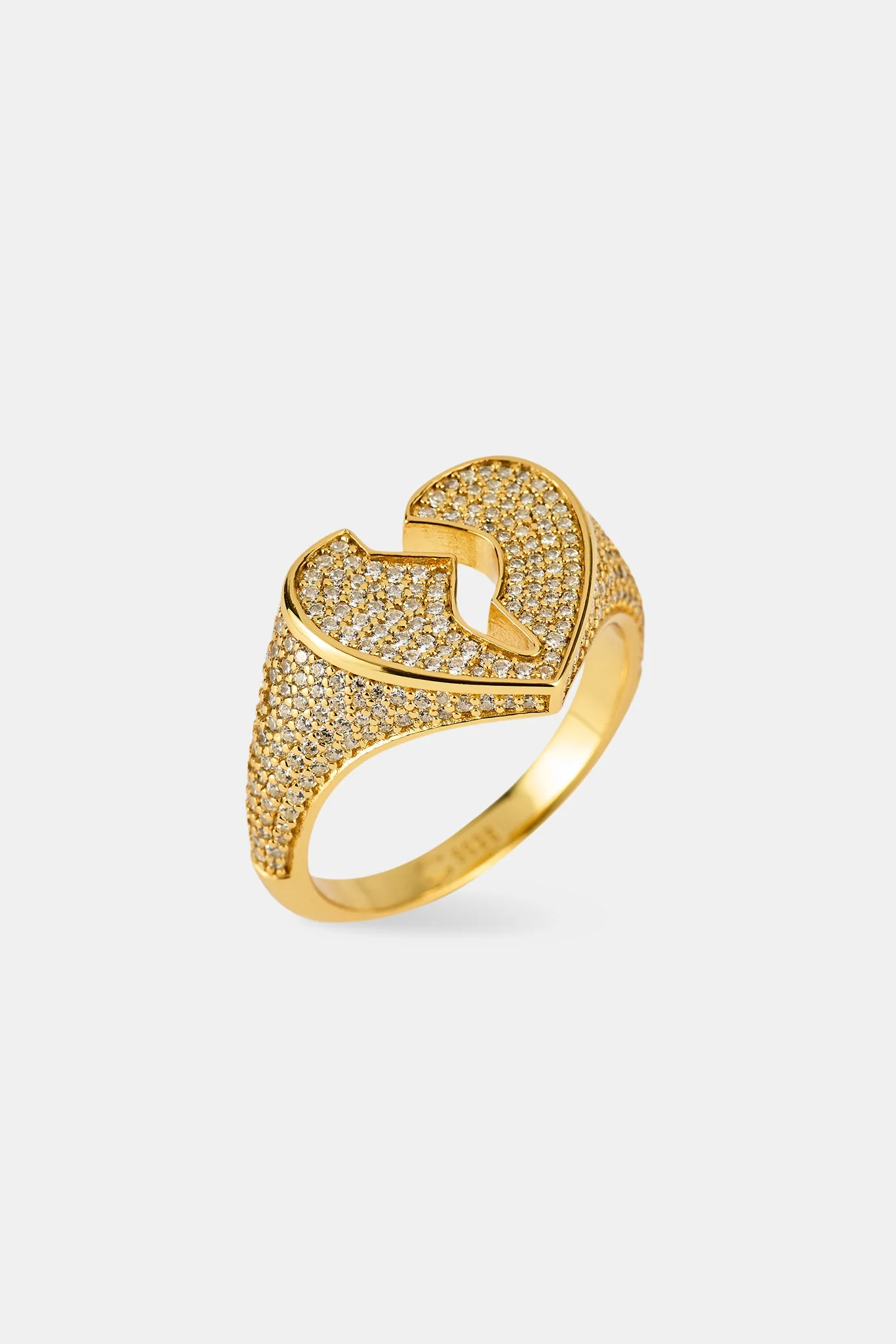Iced Heartbreak Ring - 15mm - Gold - Image 2