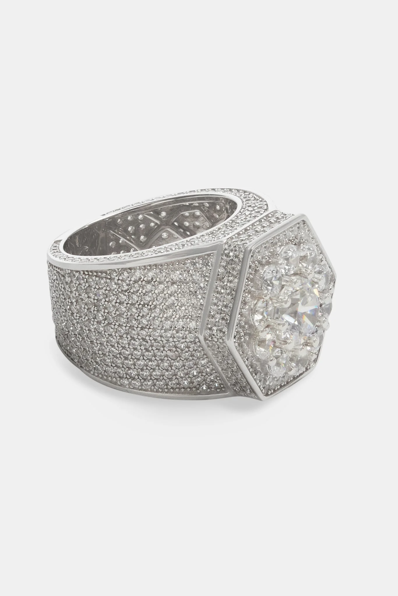 Iced Hexagon Signet Ring - Image 3
