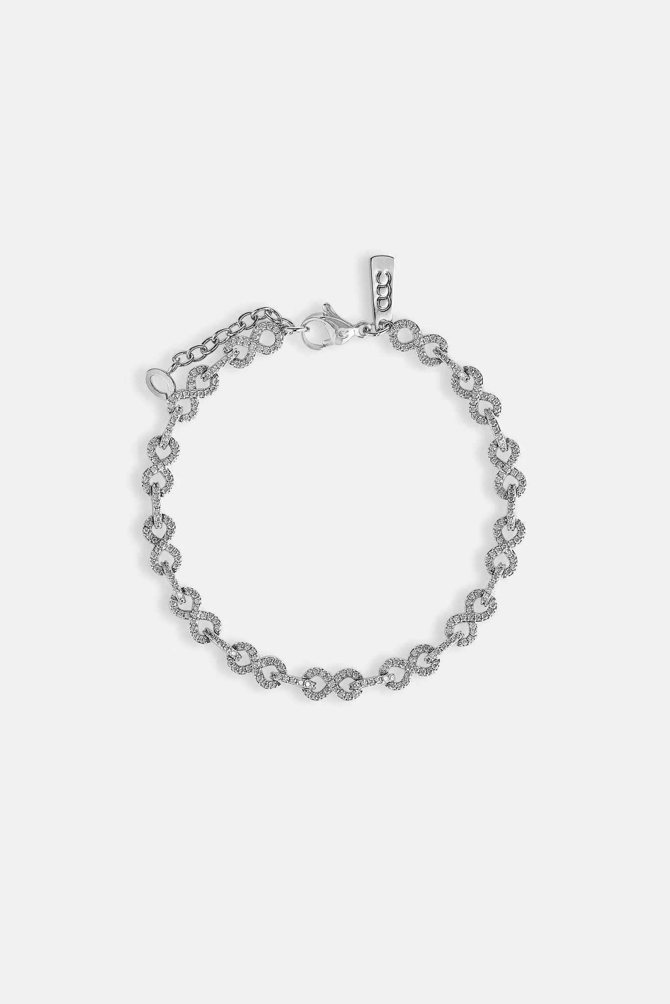 Iced Infinity Link Bracelet - 6mm - Image 2