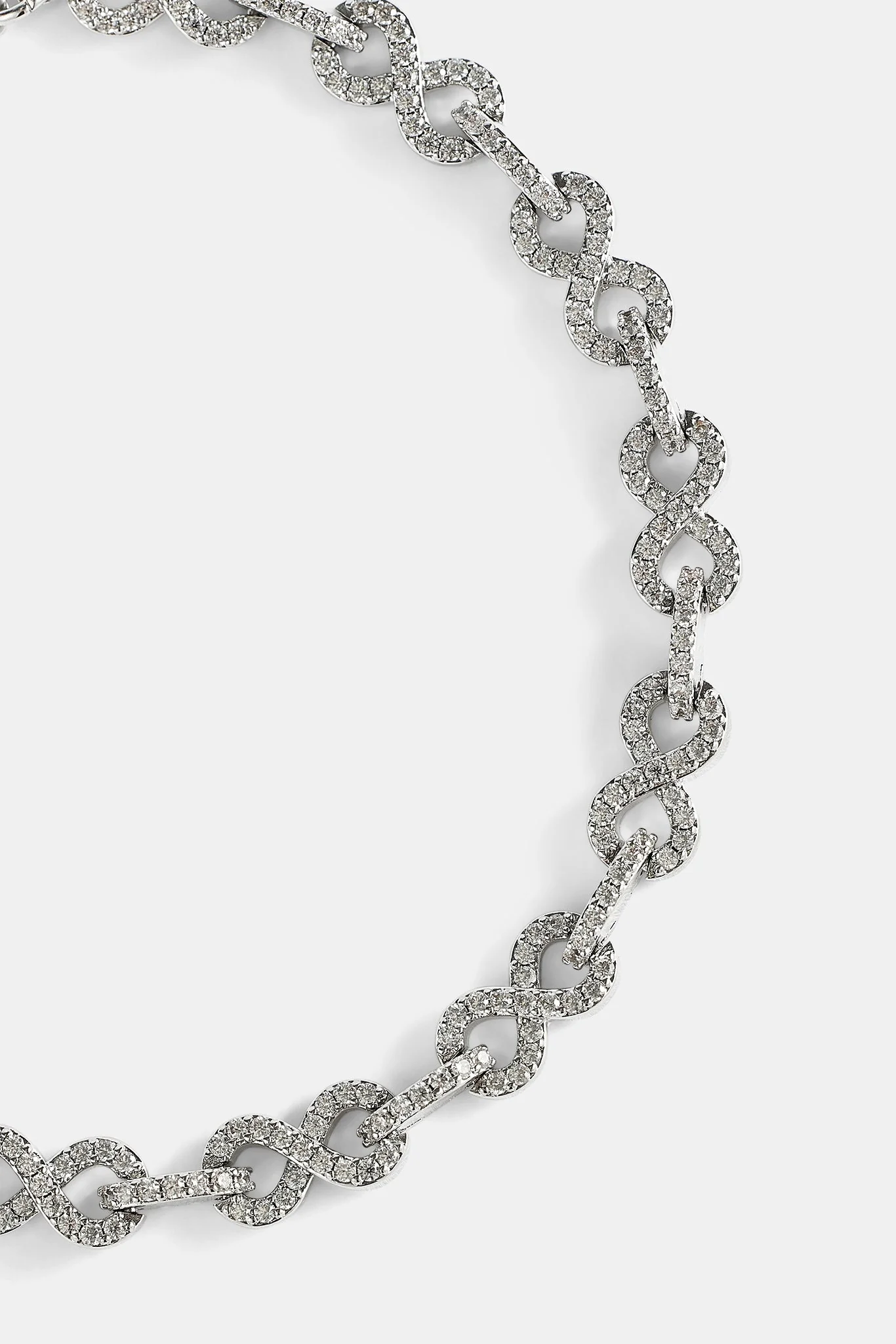 Iced Infinity Link Bracelet - 6mm - Image 3