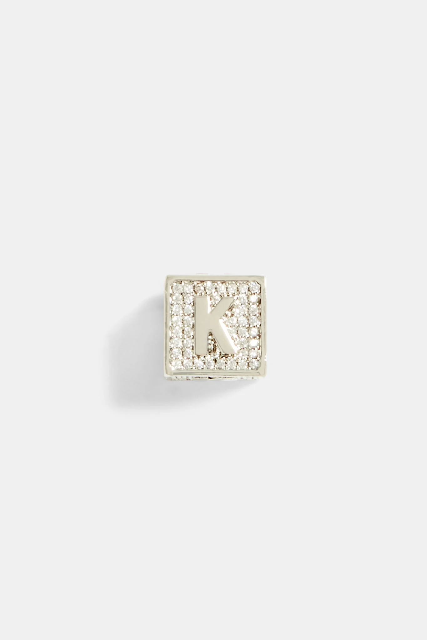 Iced K Letter Block Pendant - Image 2