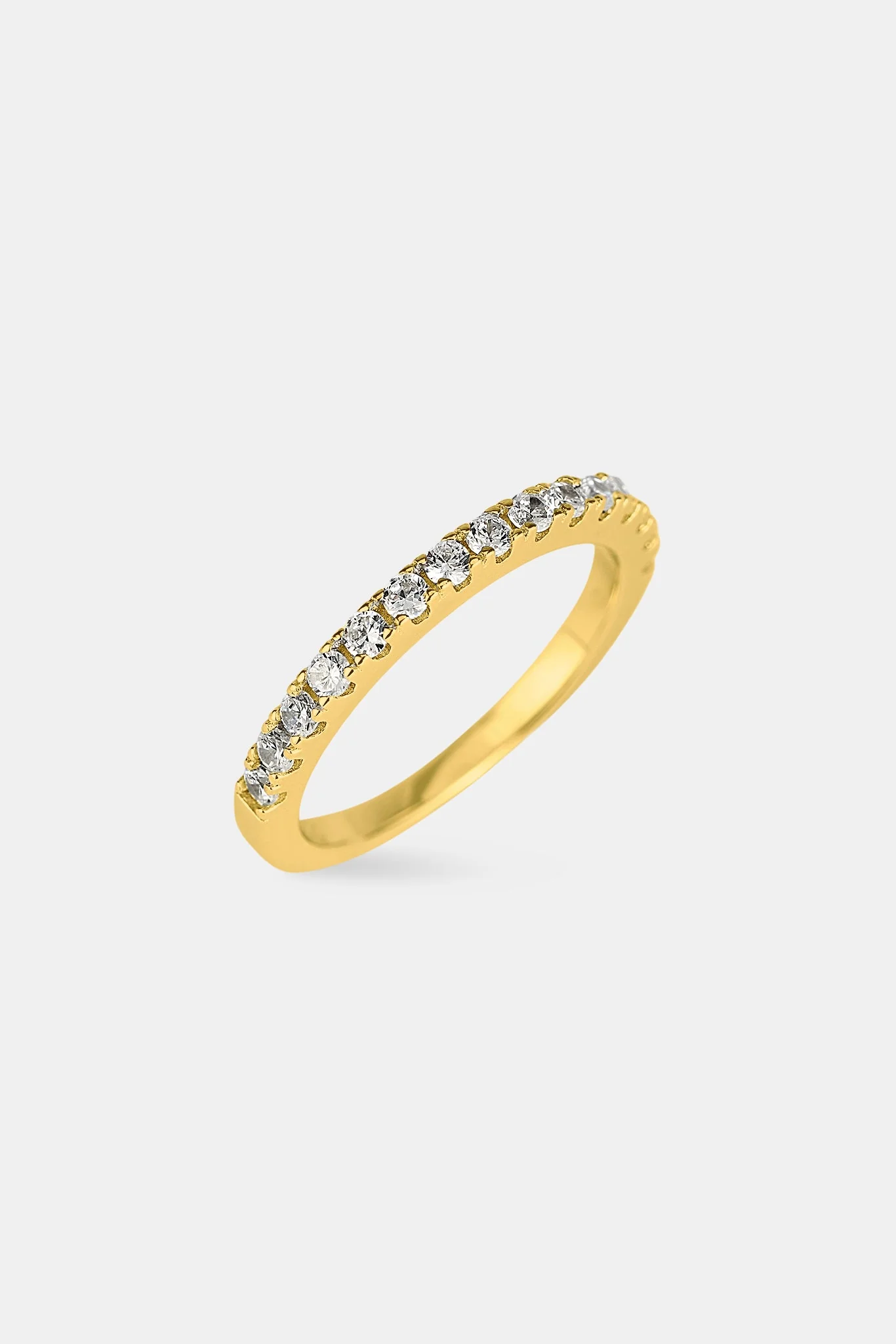 Iced Micro Tennis Ring - 2mm - Gold - Image 2