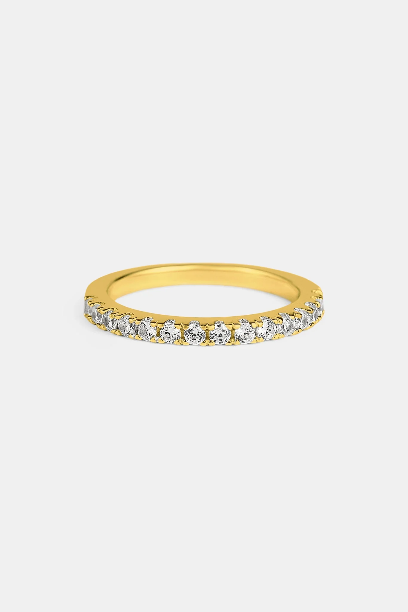 Iced Micro Tennis Ring - 2mm - Gold - Image 3