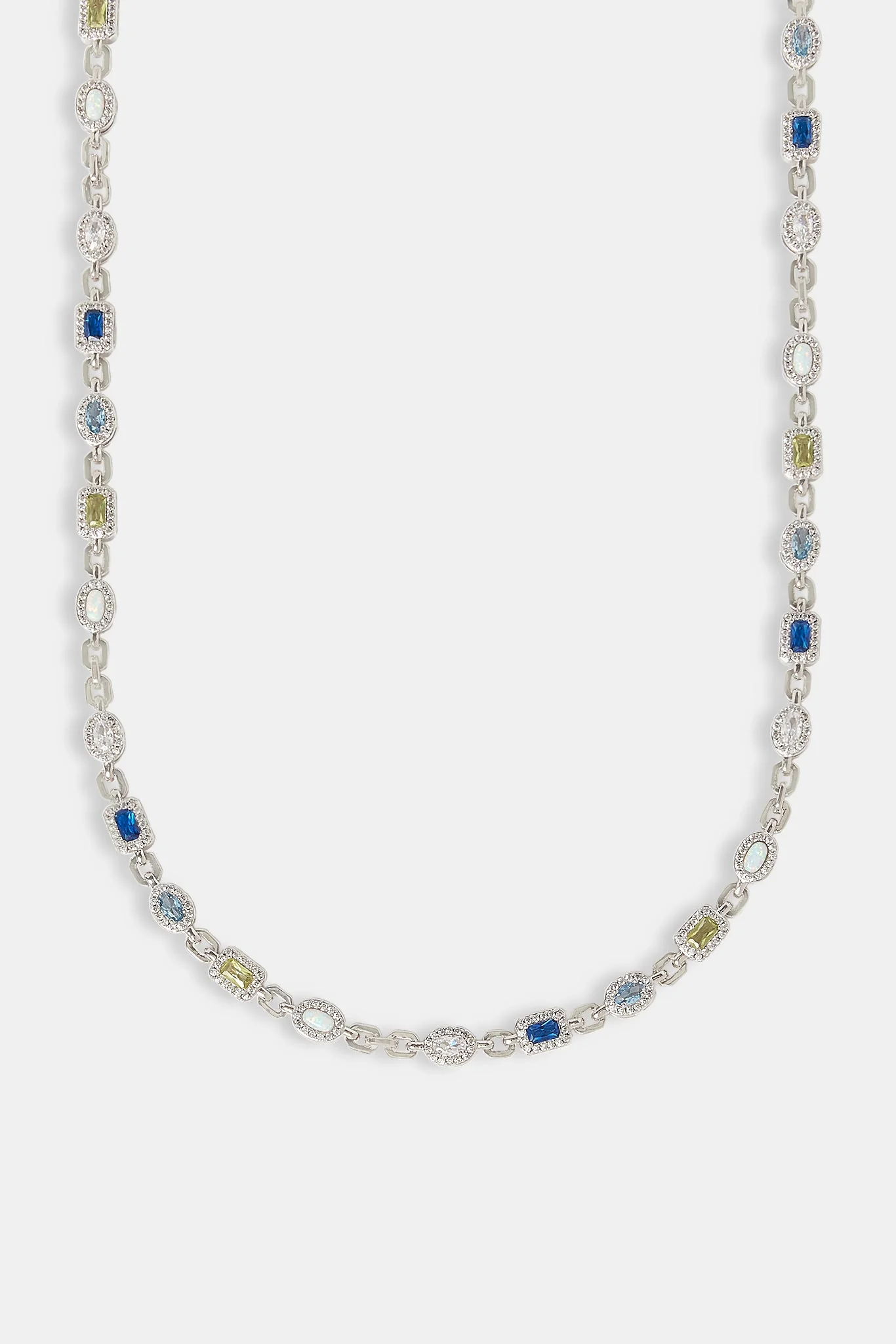 Iced Mixed Gemstone & Opal Link Chain - 6mm - Image 2