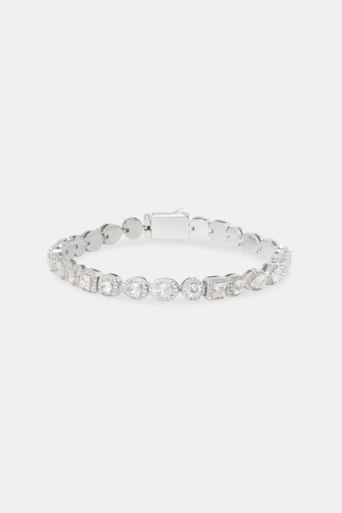 Iced Mixed Shape Cluster Bracelet - 8mm - Image 2