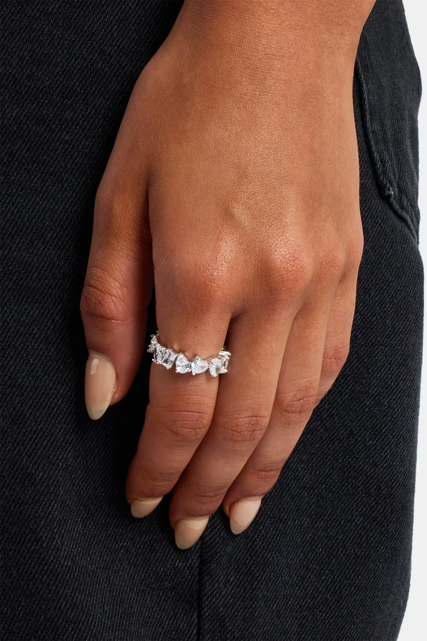Iced Mixed Shape Tennis Ring - 6mm - Image 2