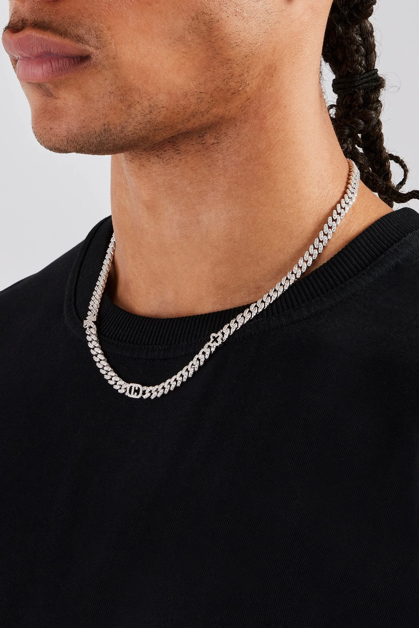 Iced Motif Outline Prong Cuban Chain - 8mm - Image 2