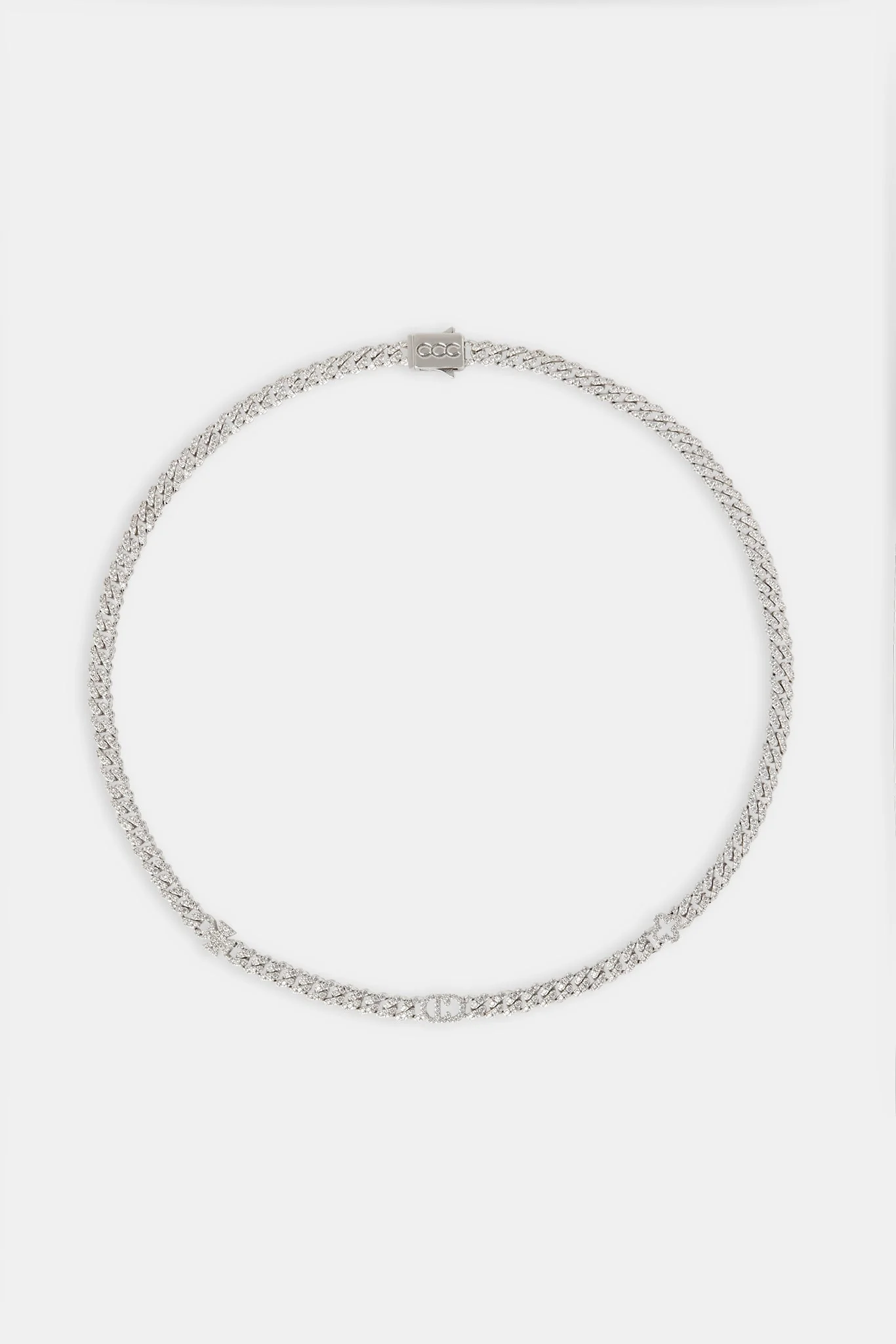 Iced Motif Outline Prong Cuban Chain - 8mm - Image 3